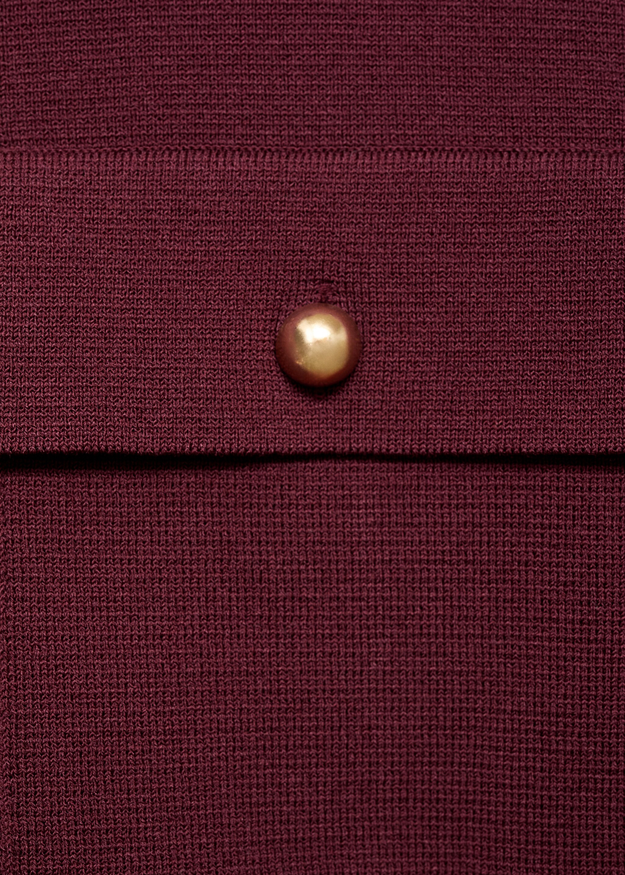 Pocket knit jacket - Details of the article 8, Wine. Ref: 17074780-00.