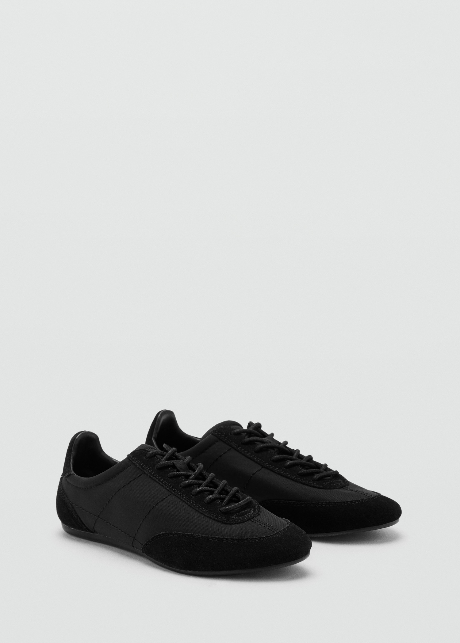 Combined suede leather trainers - Medium plane
