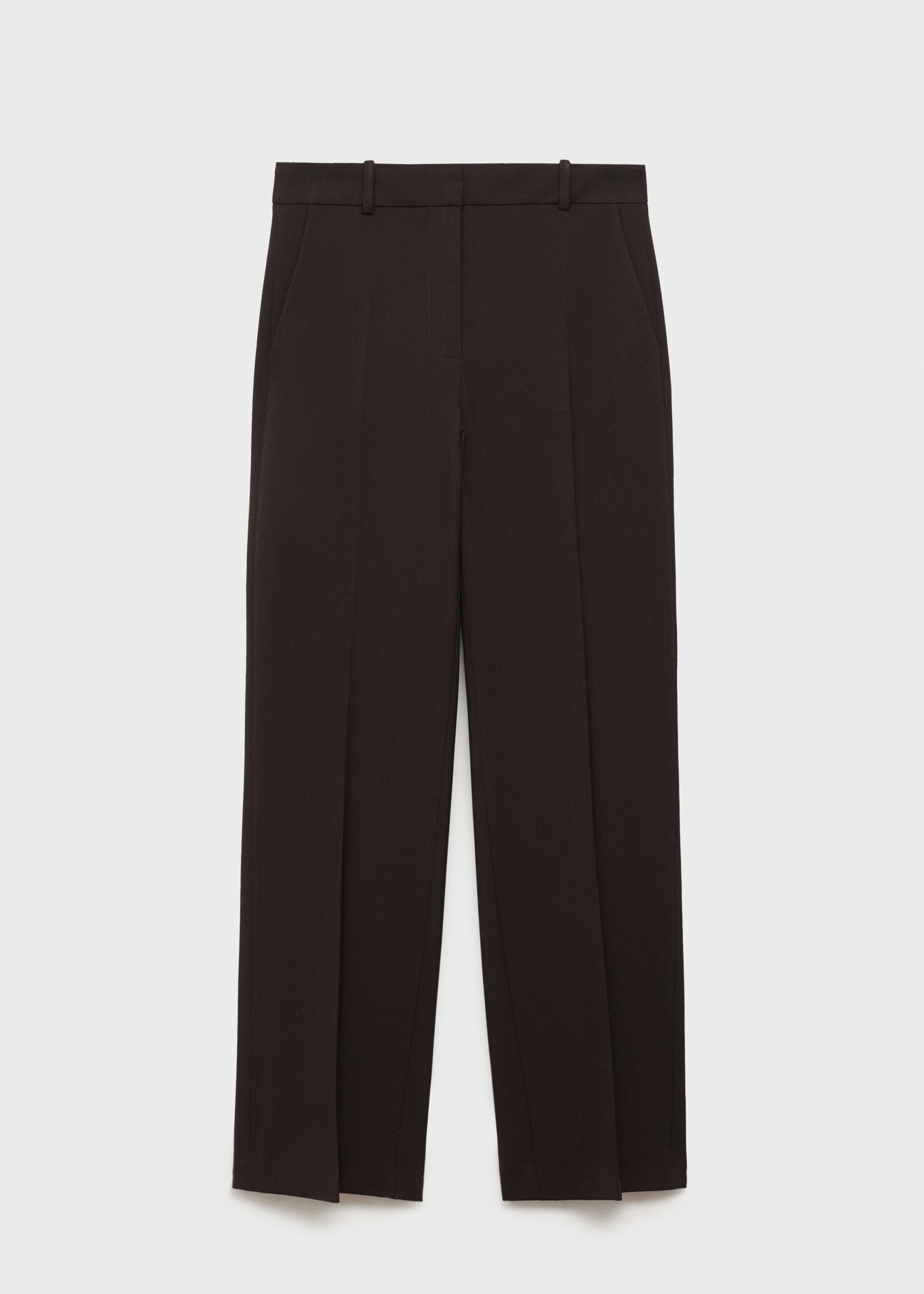 Straight-fit suit trousers - Article without model, Chocolate. Ref: 17074786-00.