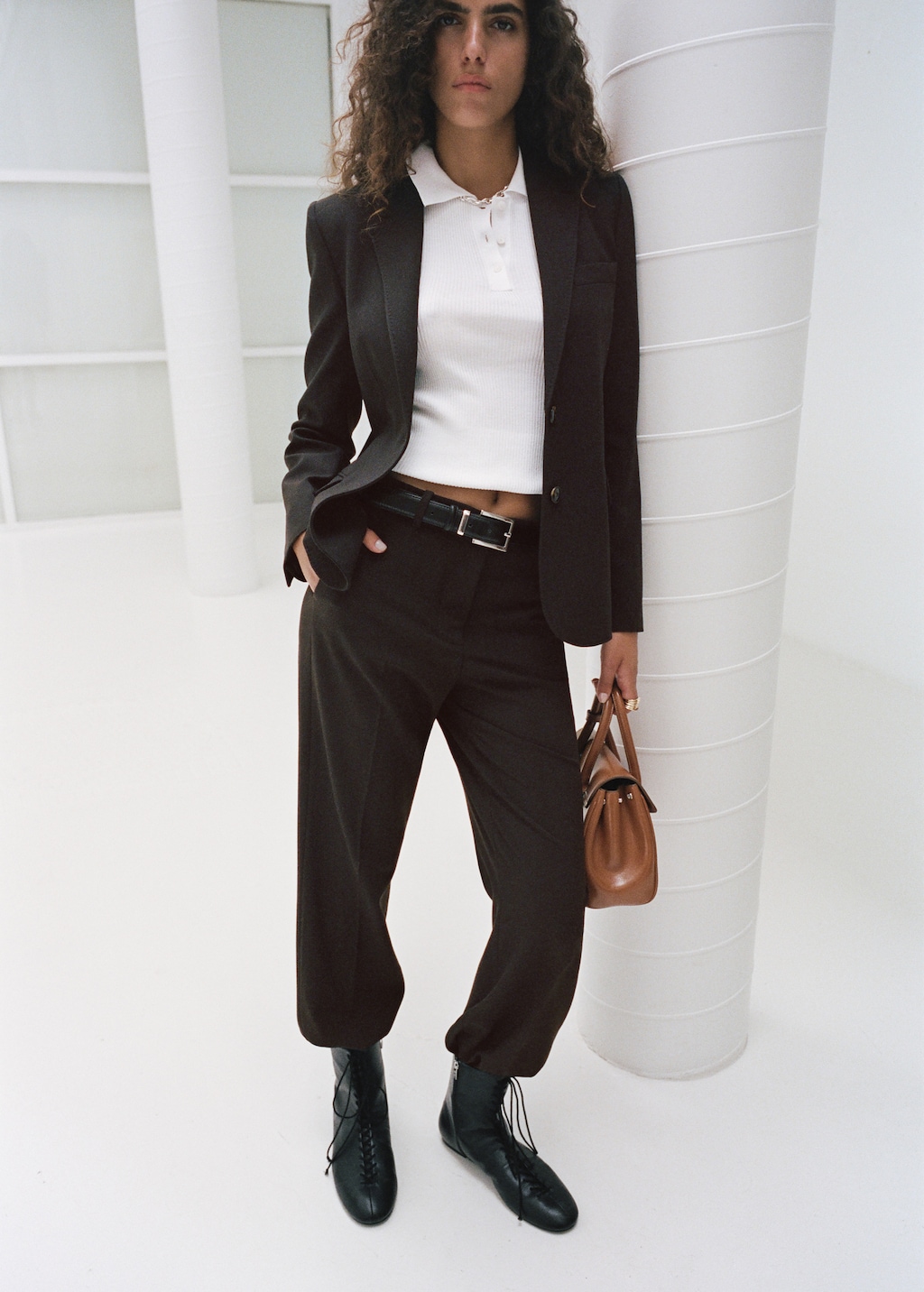 Straight-fit suit pants