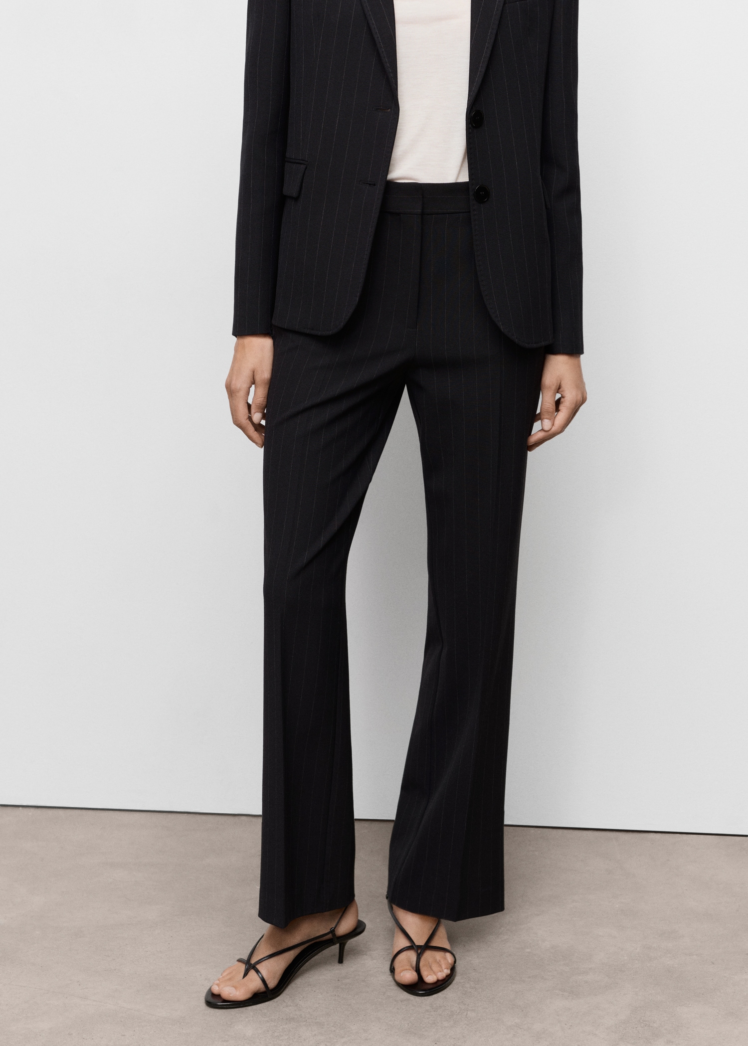 Straight-fit suit trousers - Medium plane
