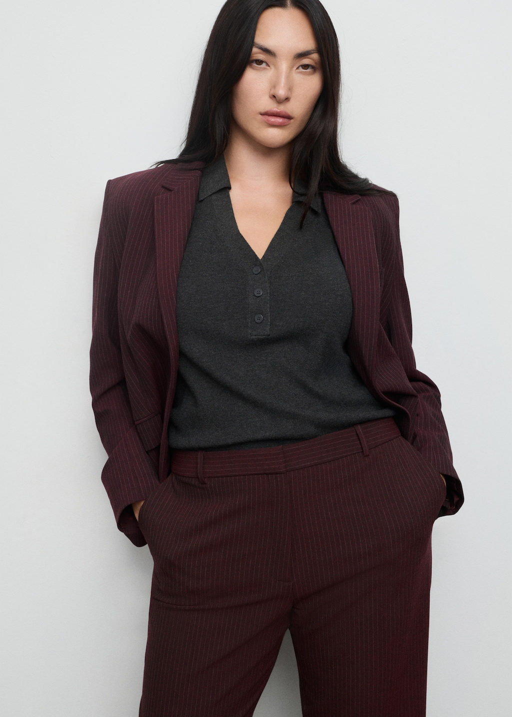 Straight-fit suit pants