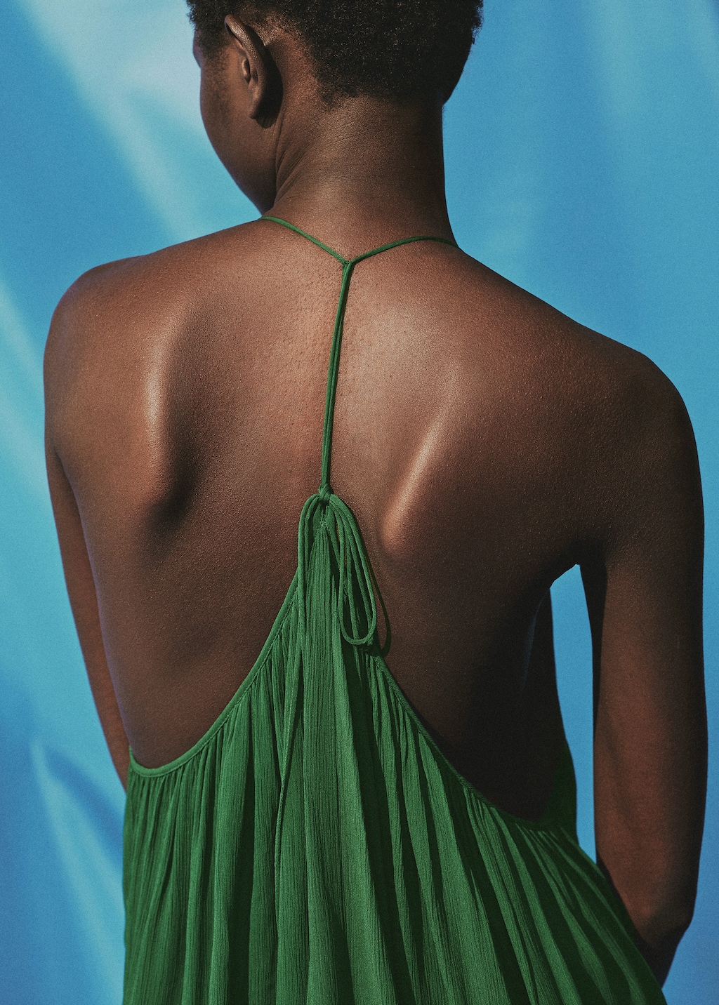 Mango Top with pleated back neckline