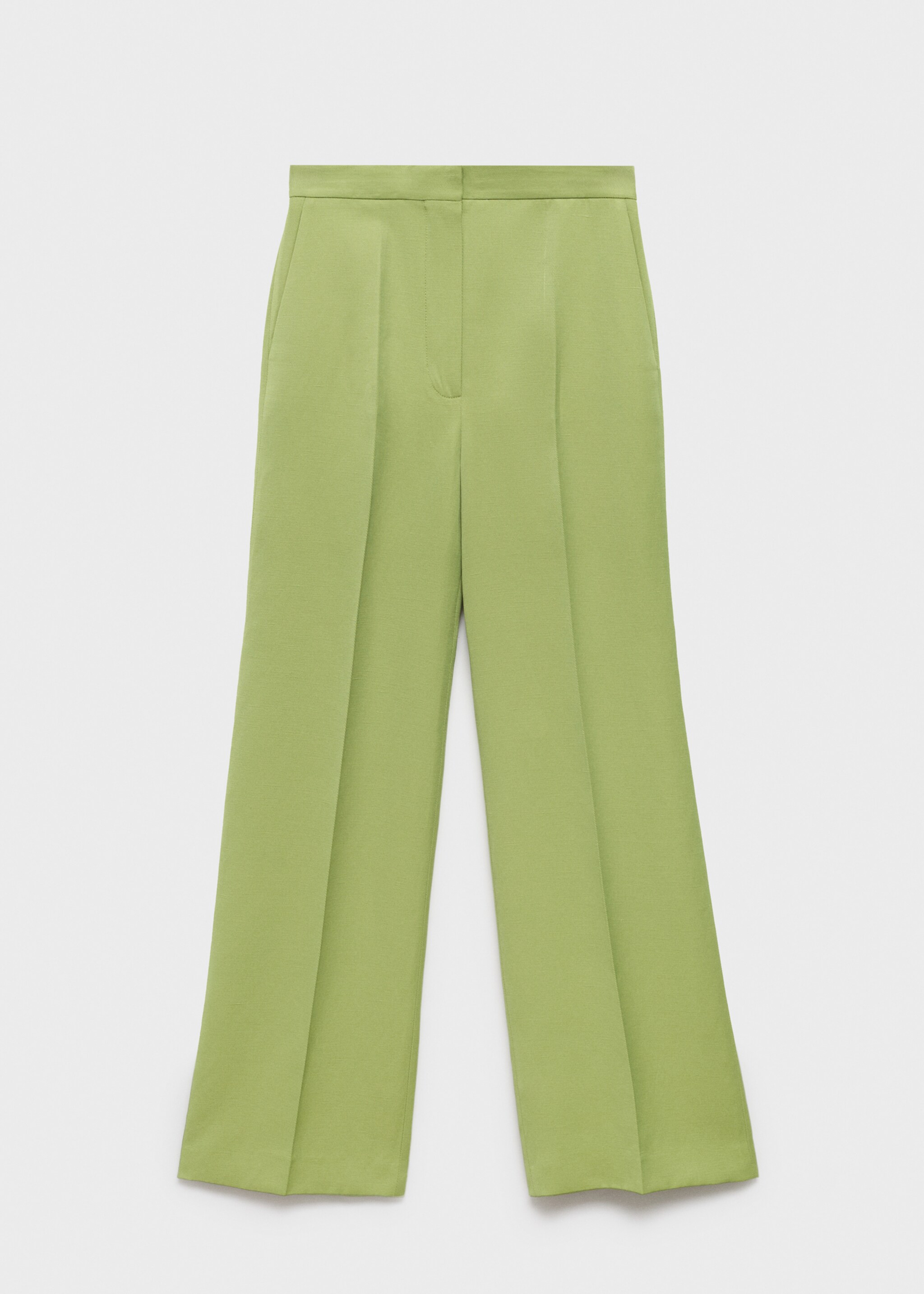 Straight-fit linen-blend suit trousers - Article without model, Green. Ref: 17074790-00.