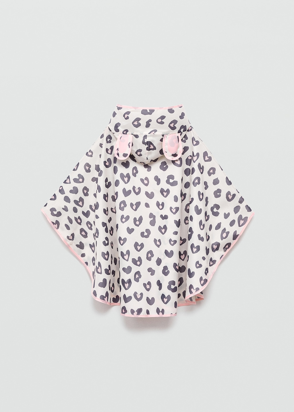 Leopard-print raincoat with little ears