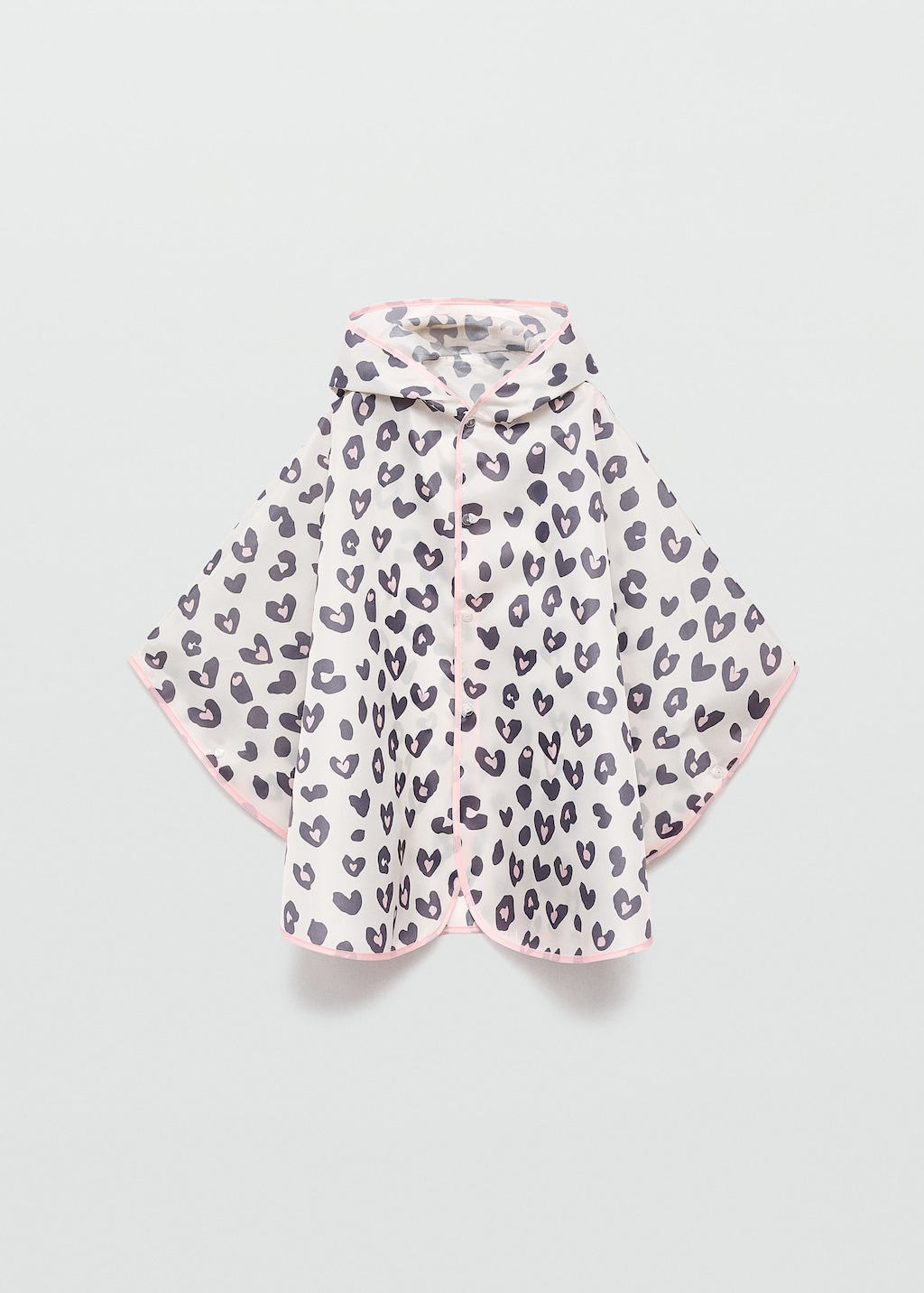 Leopard-print raincoat with little ears