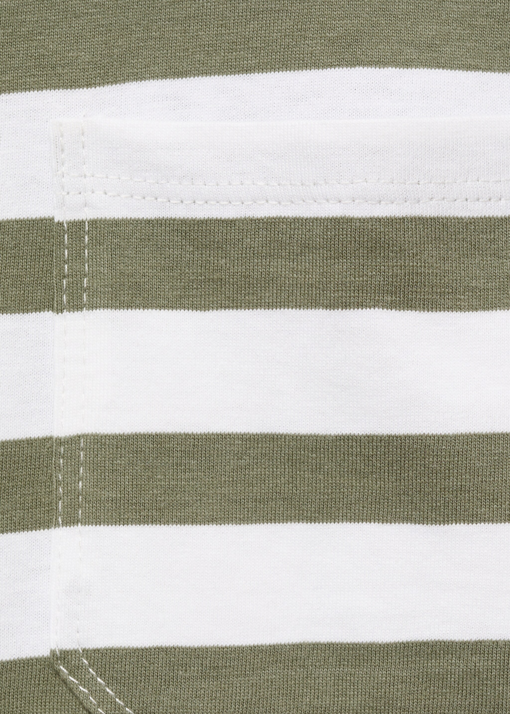 T-shirt à rayures poche - Détail de l'article 0, Vert. Ref: 17075149-00.