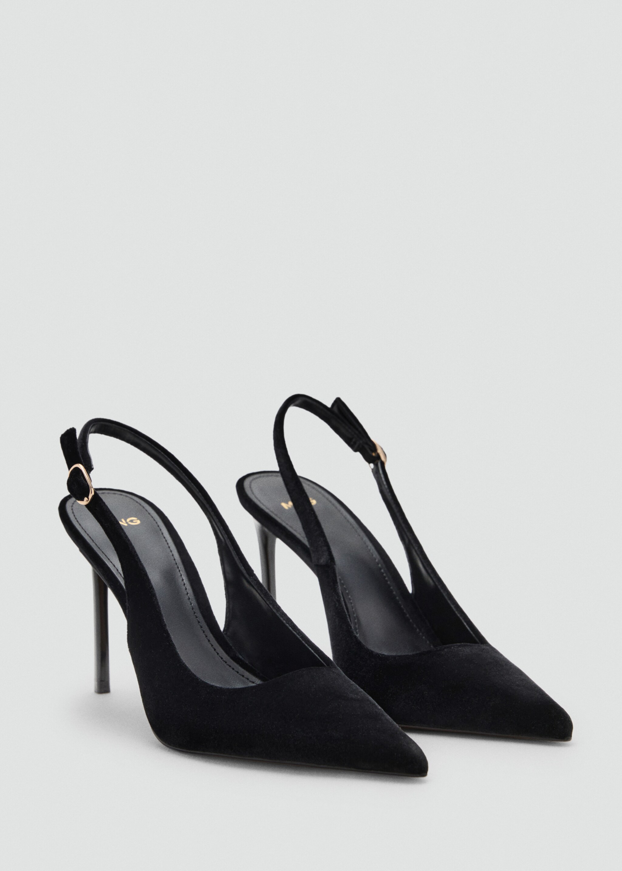 Velvet heeled shoes - Medium plane, Black. Ref: 17075150-00.