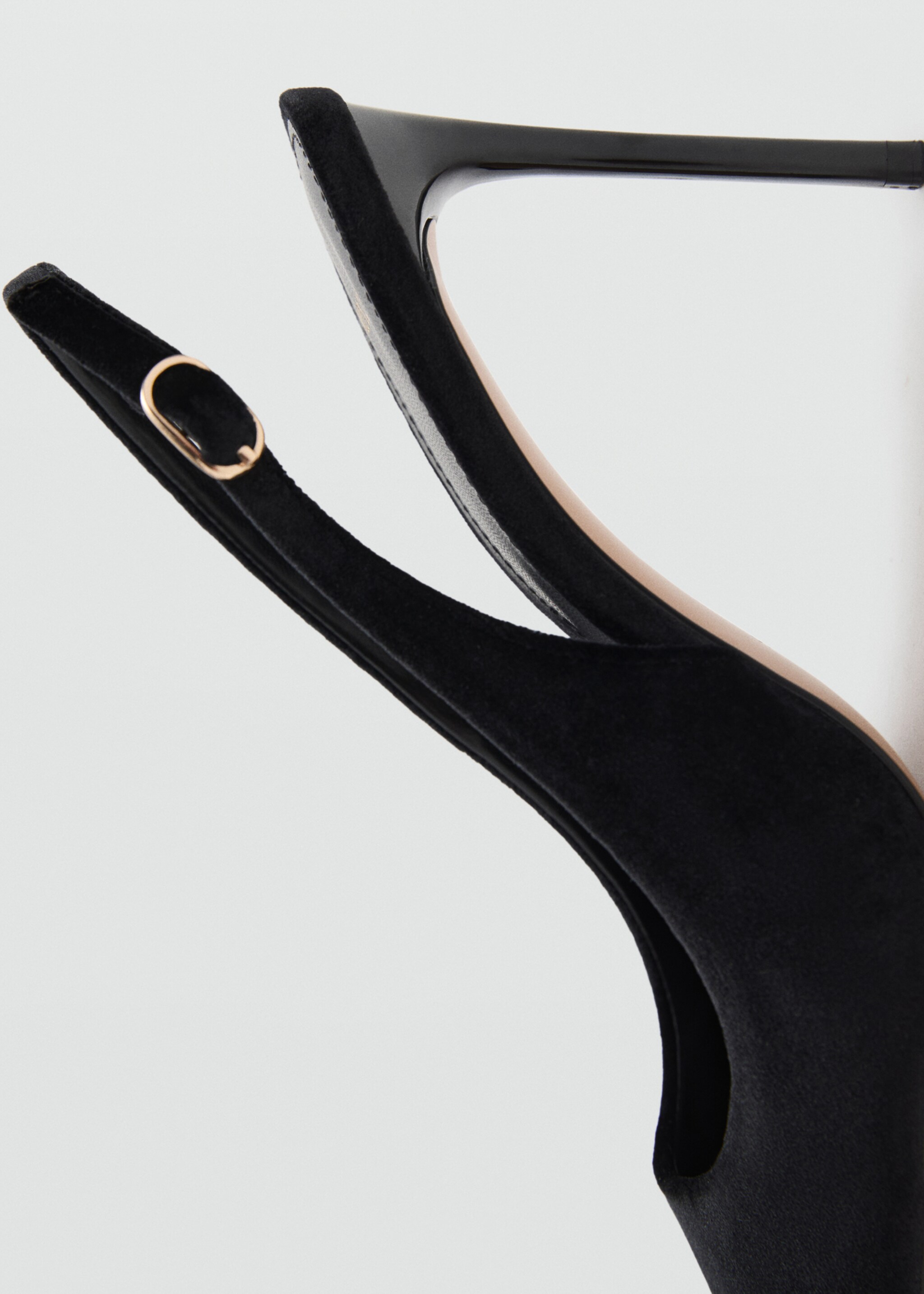 Velvet heeled shoes - Details of the article 1, Black. Ref: 17075150-00.