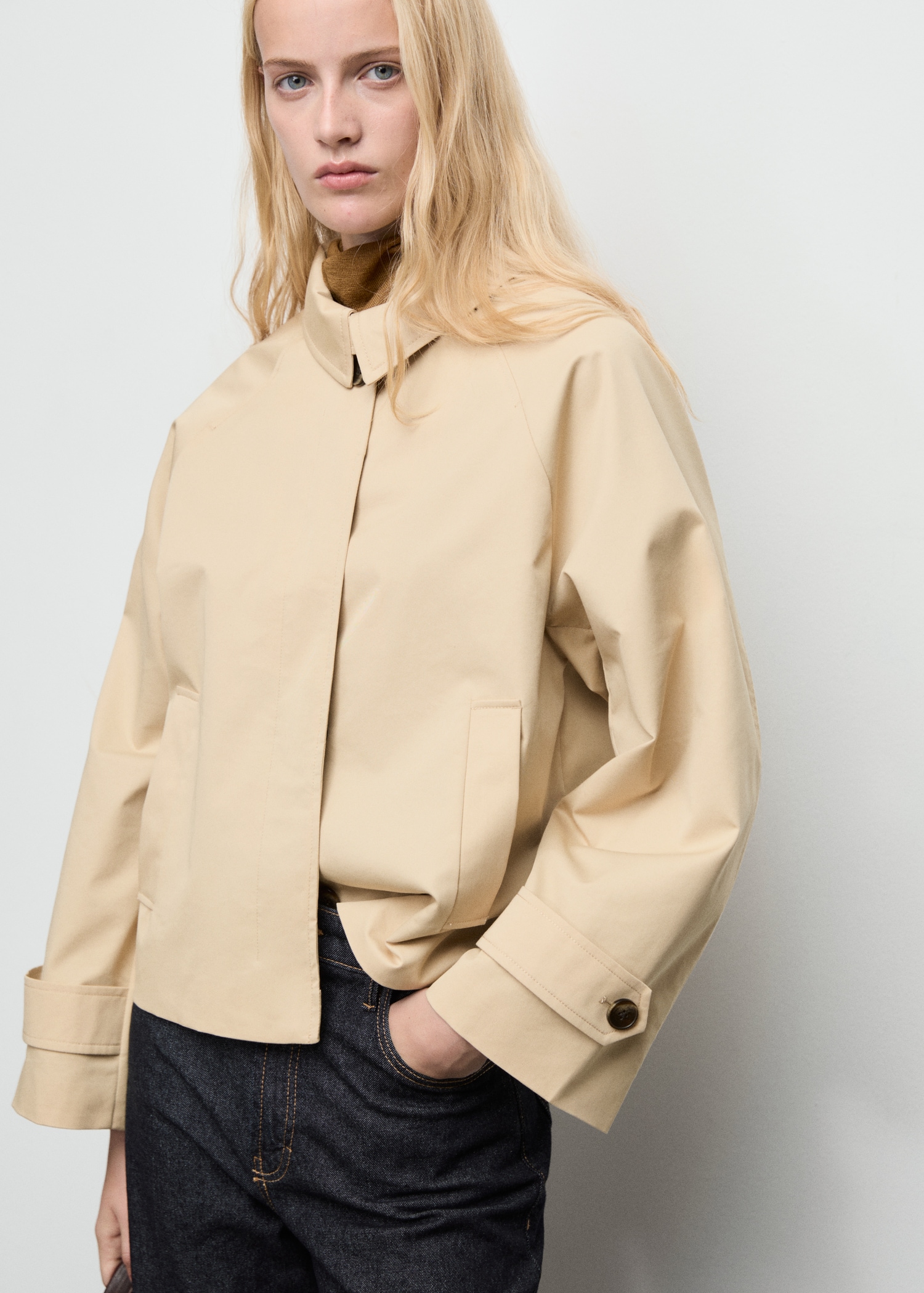 Short oversized trench coat with epaulettes - Medium plane