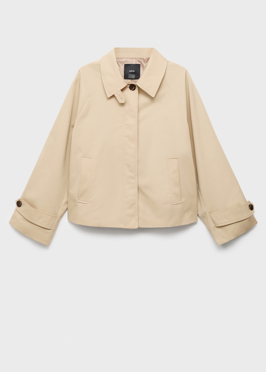 Mango Short oversized trench coat with epaulettes
