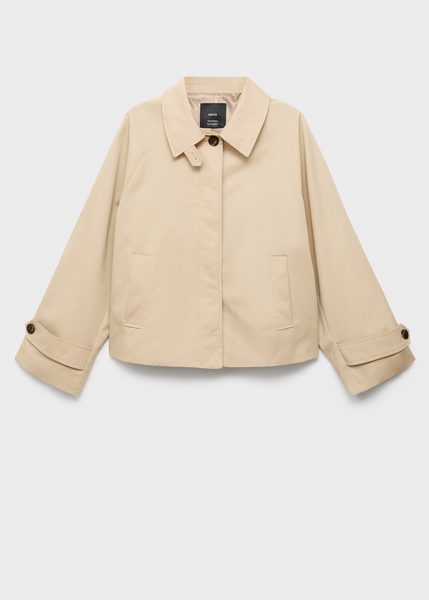 Short oversized trench coat with belt loops - Article without model