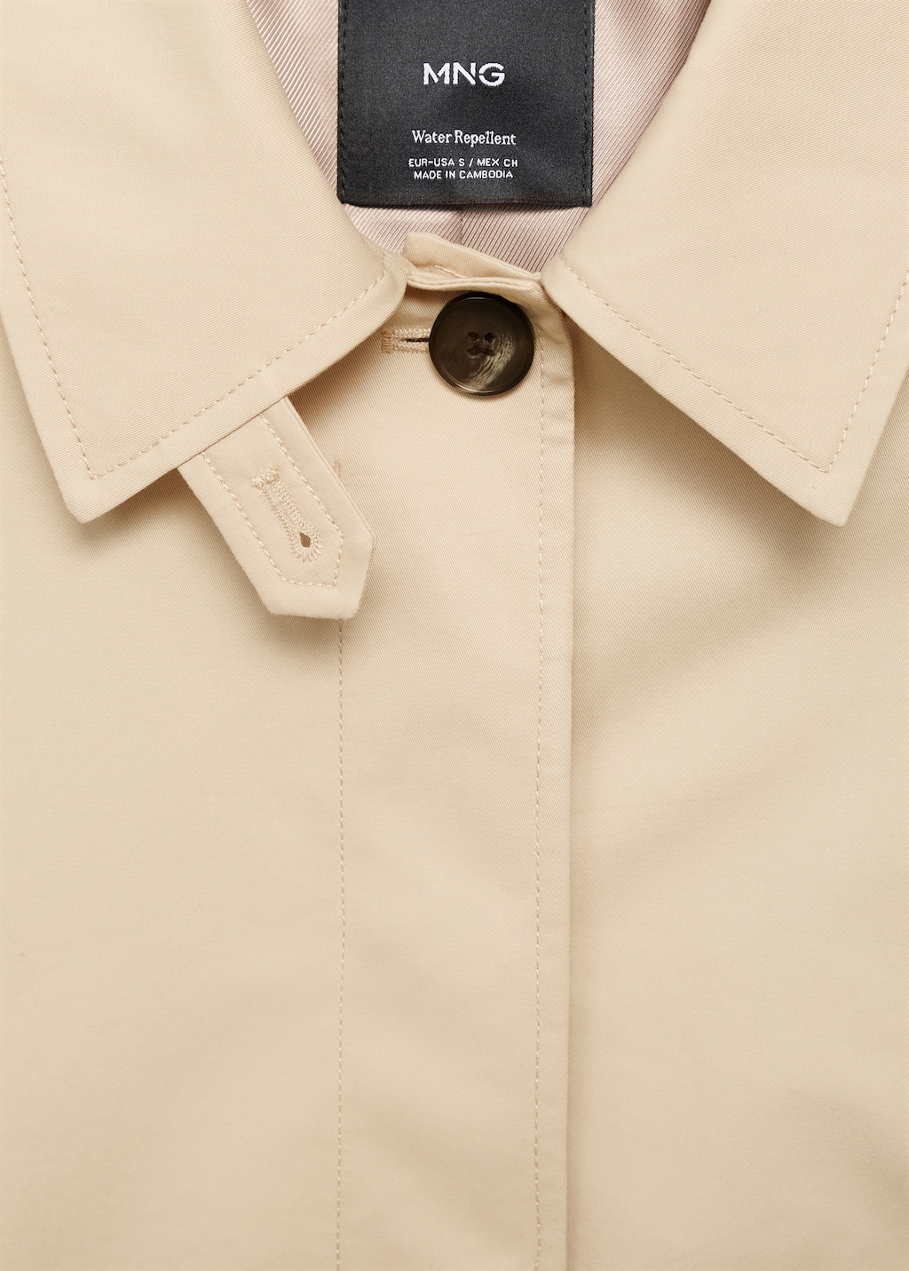 Mango Short oversized trench coat with epaulettes
