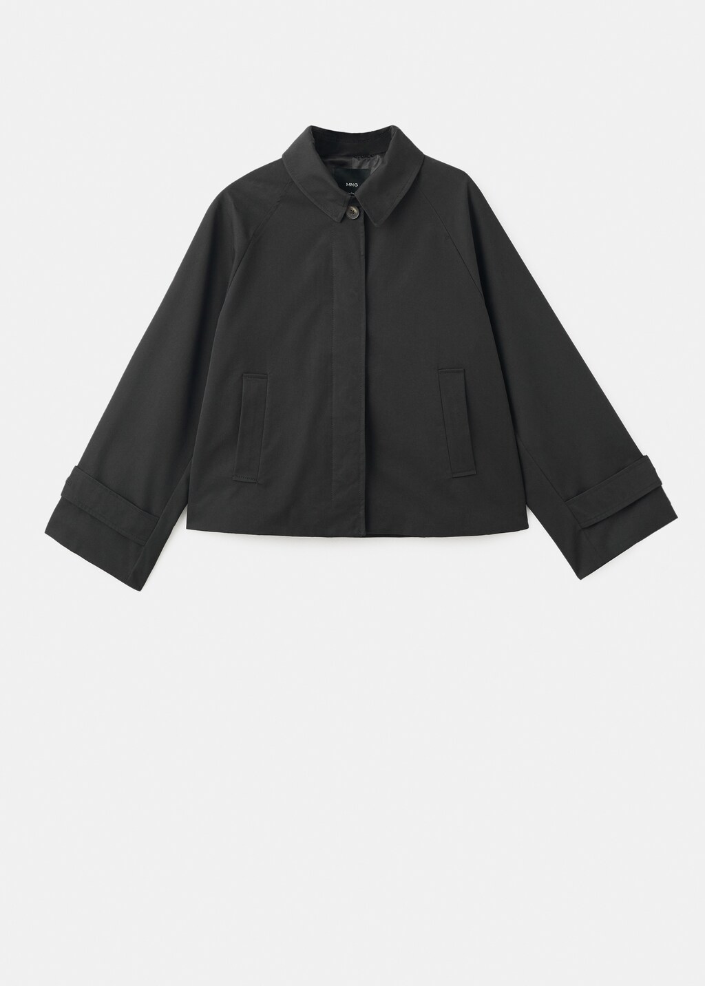 Short oversized trench coat with epaulettes - image 5
