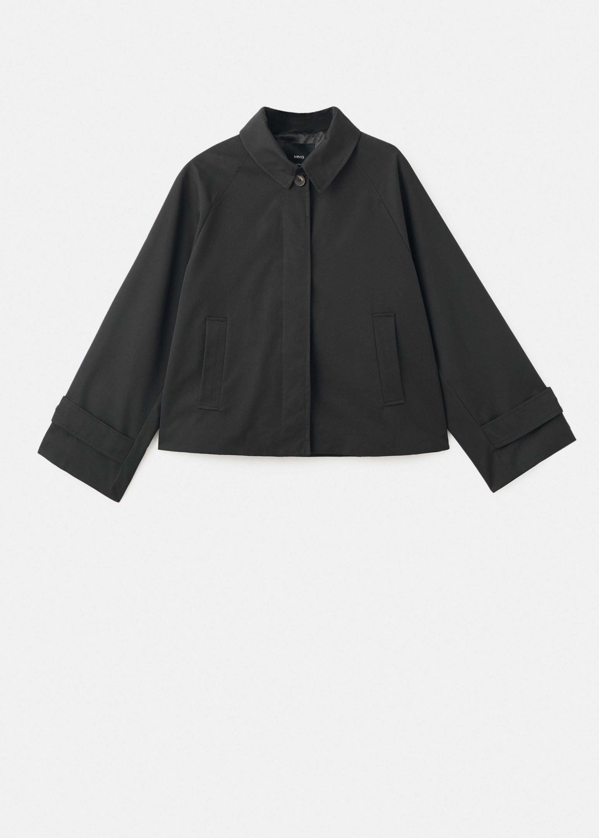 Trench oversize com trabillas - Artigo sem modelo, Preto. Ref: 17075152-00.