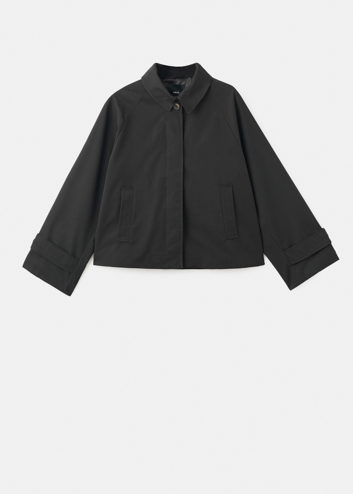 Short oversized trench coat with belt loops - Article without model
