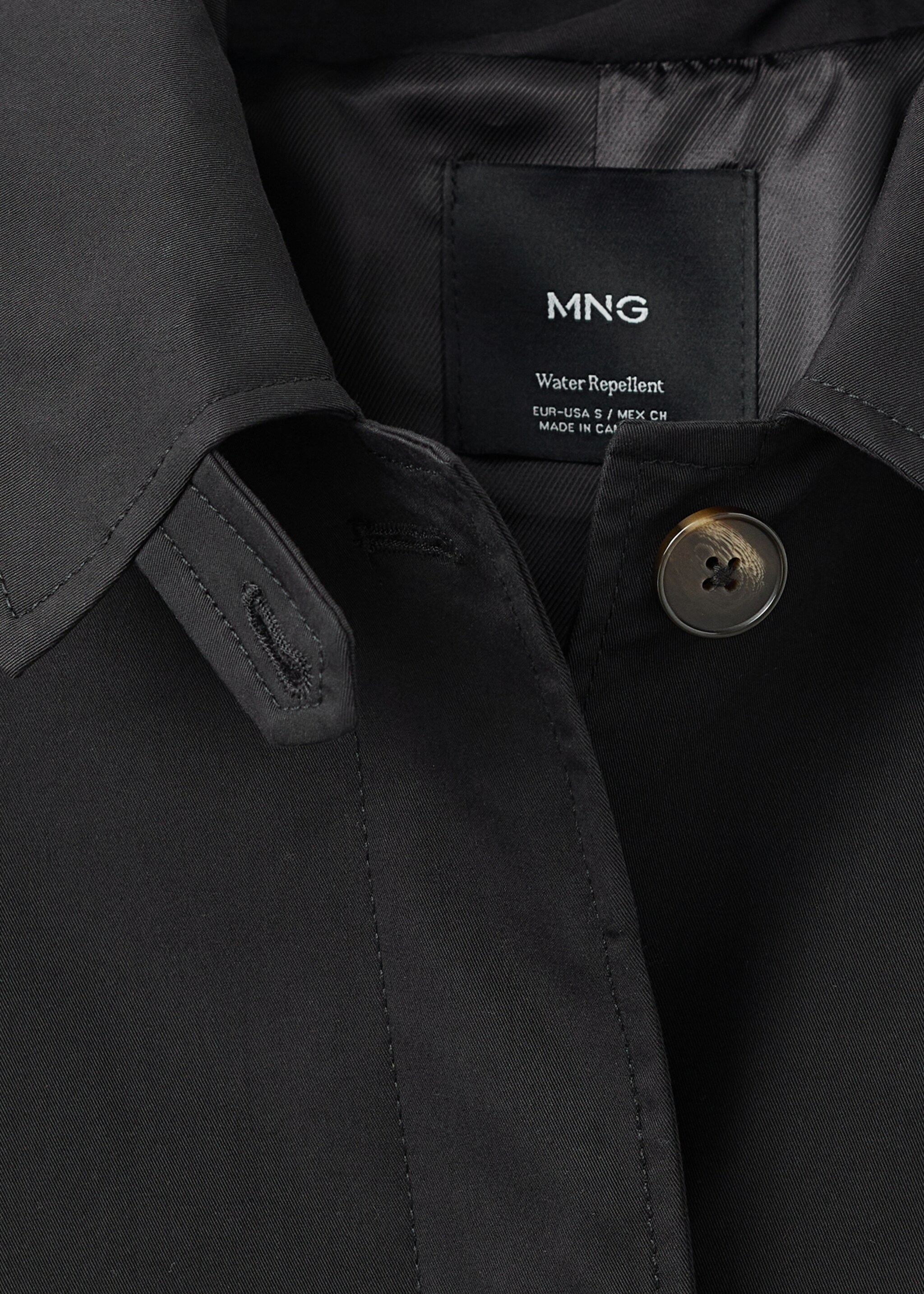 Trench oversize com trabillas - Pormenor do artigo 8, Preto. Ref: 17075152-00.