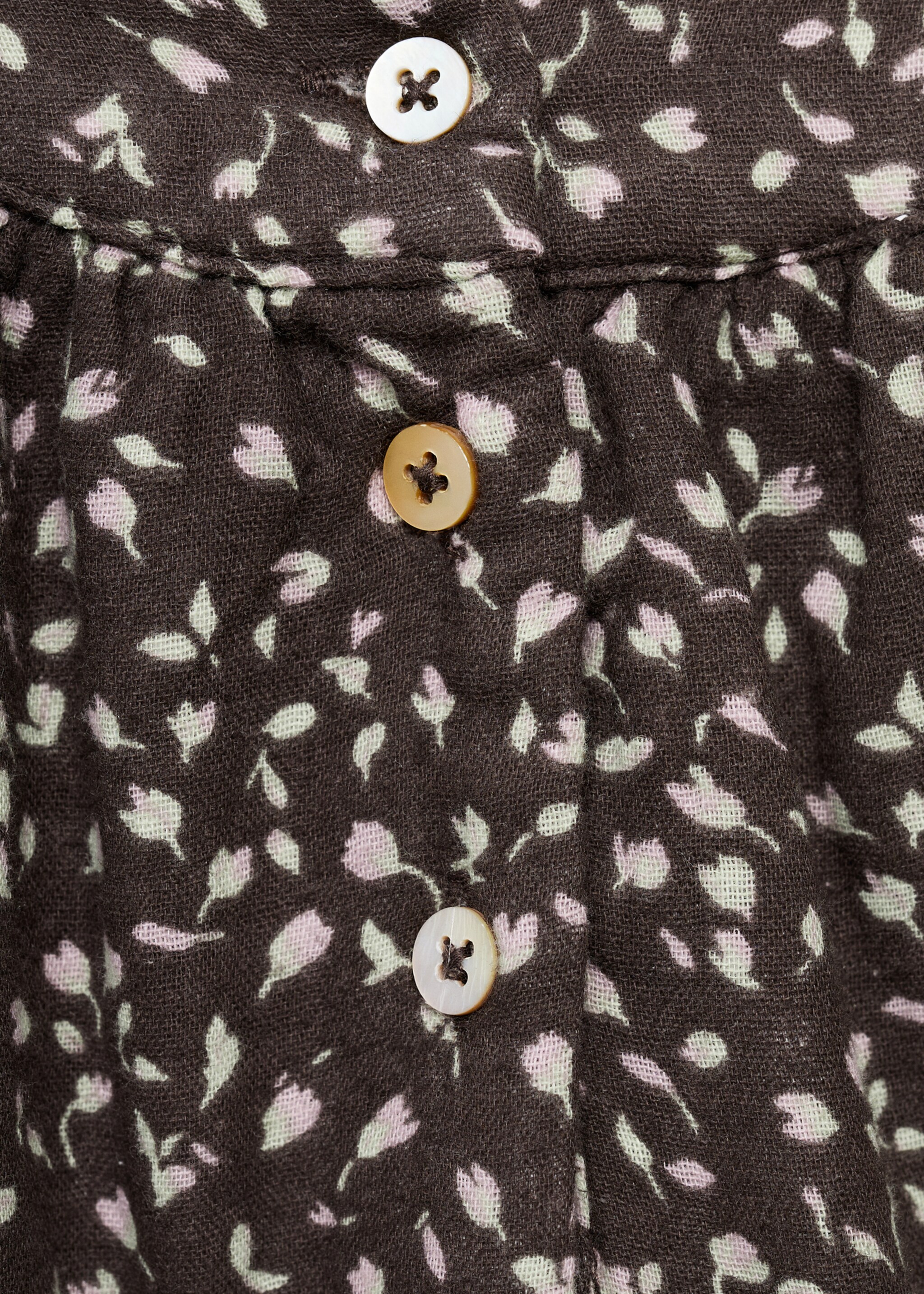 Vestido floral volante - Detalle del artículo 0, Chocolate. Ref: 17075157-00.