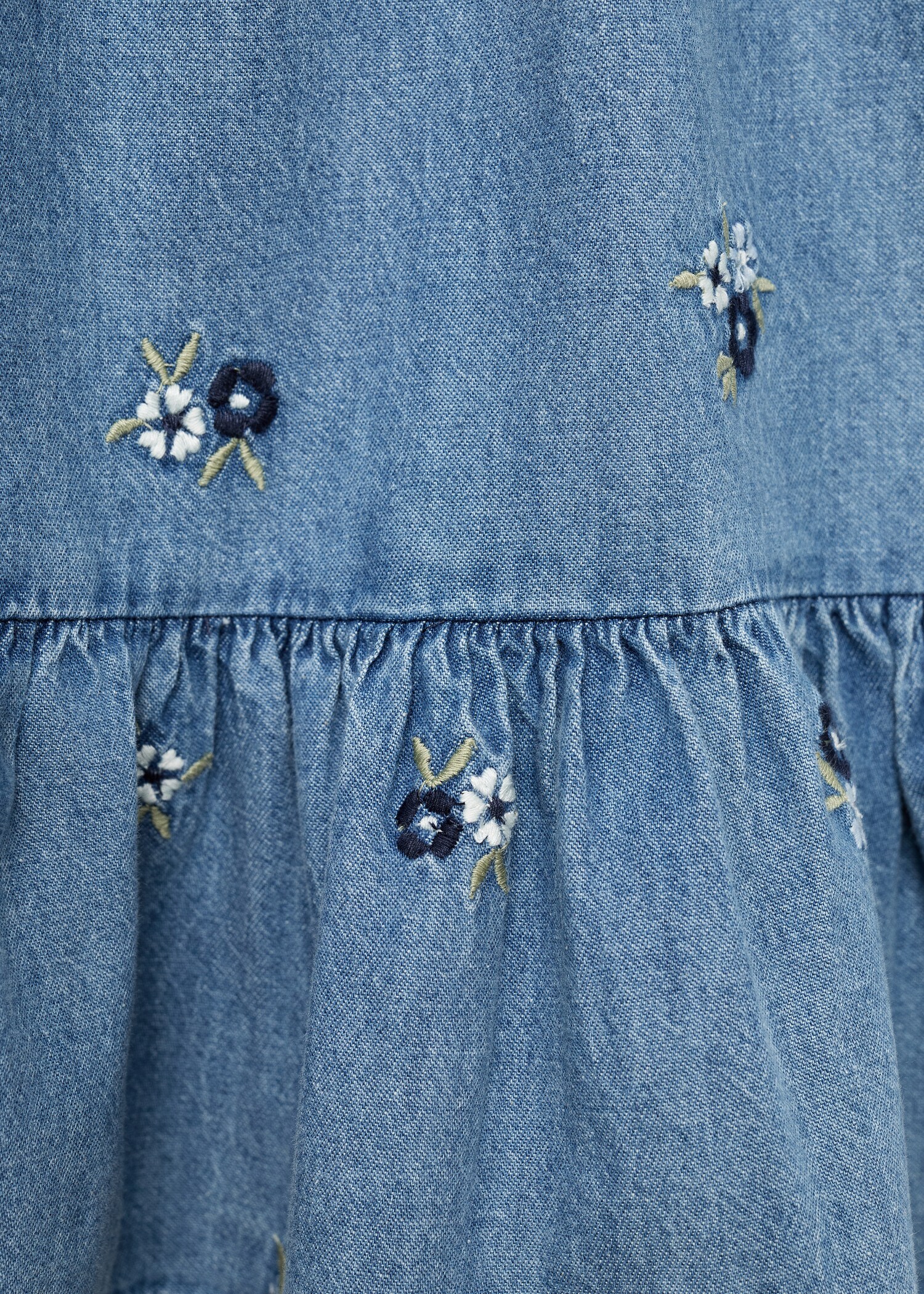 Vestido denim bordado floral - Detalle del artículo 0