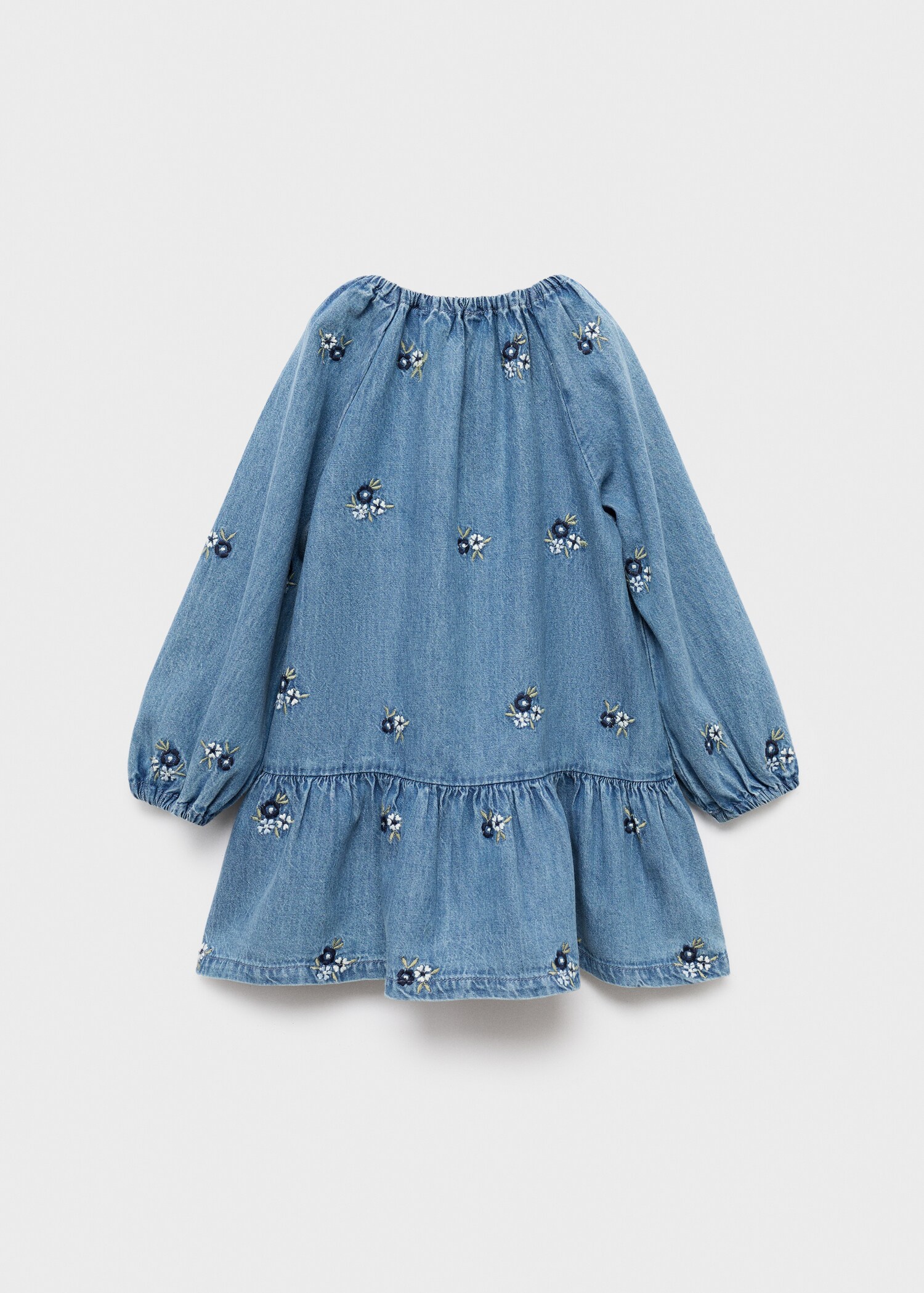 Vestido denim bordado floral - Reverso del artículo