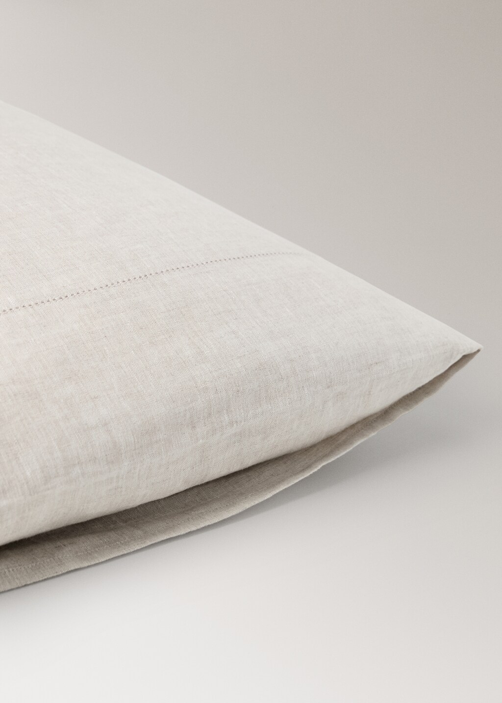 Washed linen pillowcase with hemstitch 50x75 cm