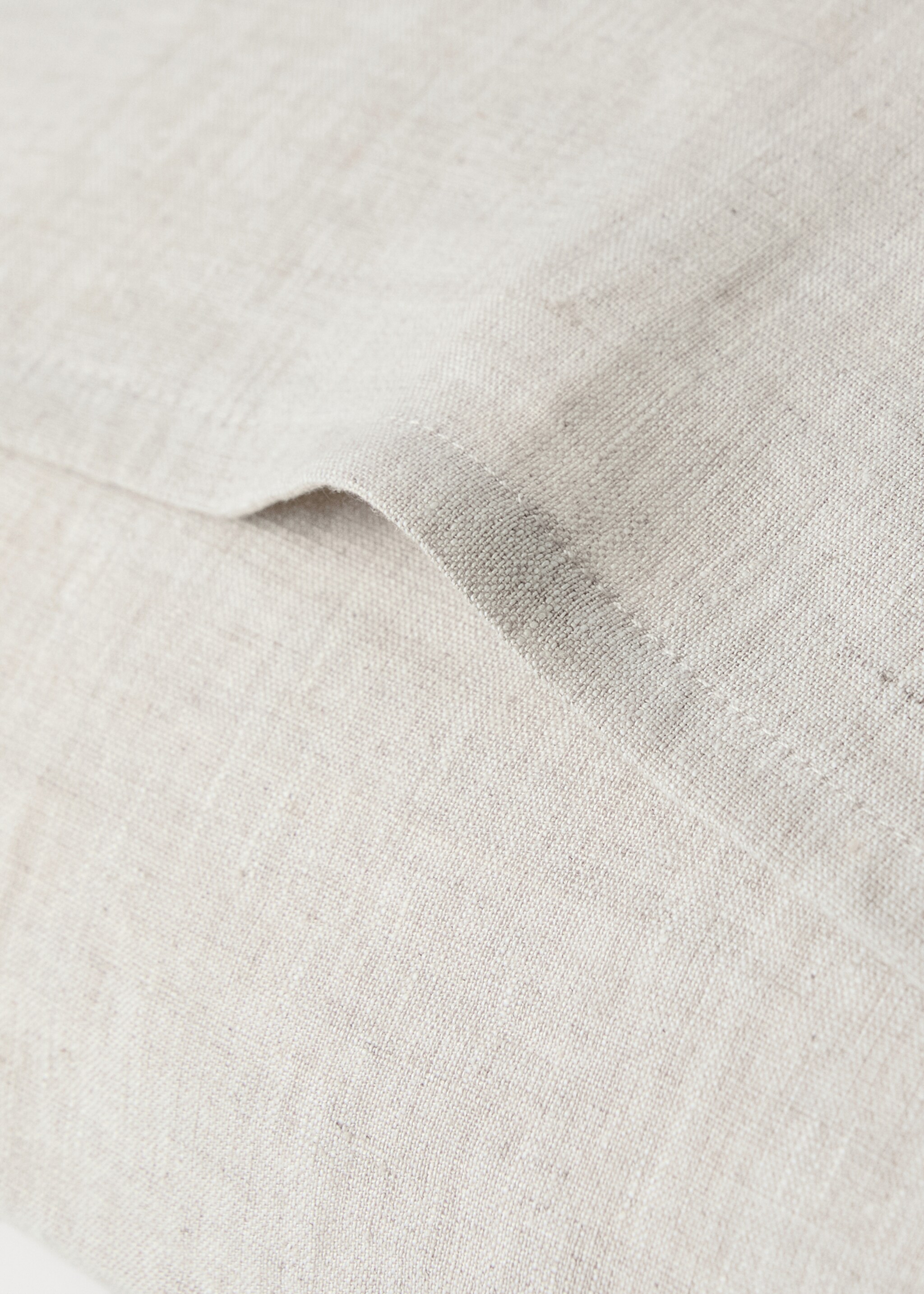 Funda almohada lino lavado vainica 50x75 cm - Detalle del artículo 2, Beige. Ref: 17075165-00.