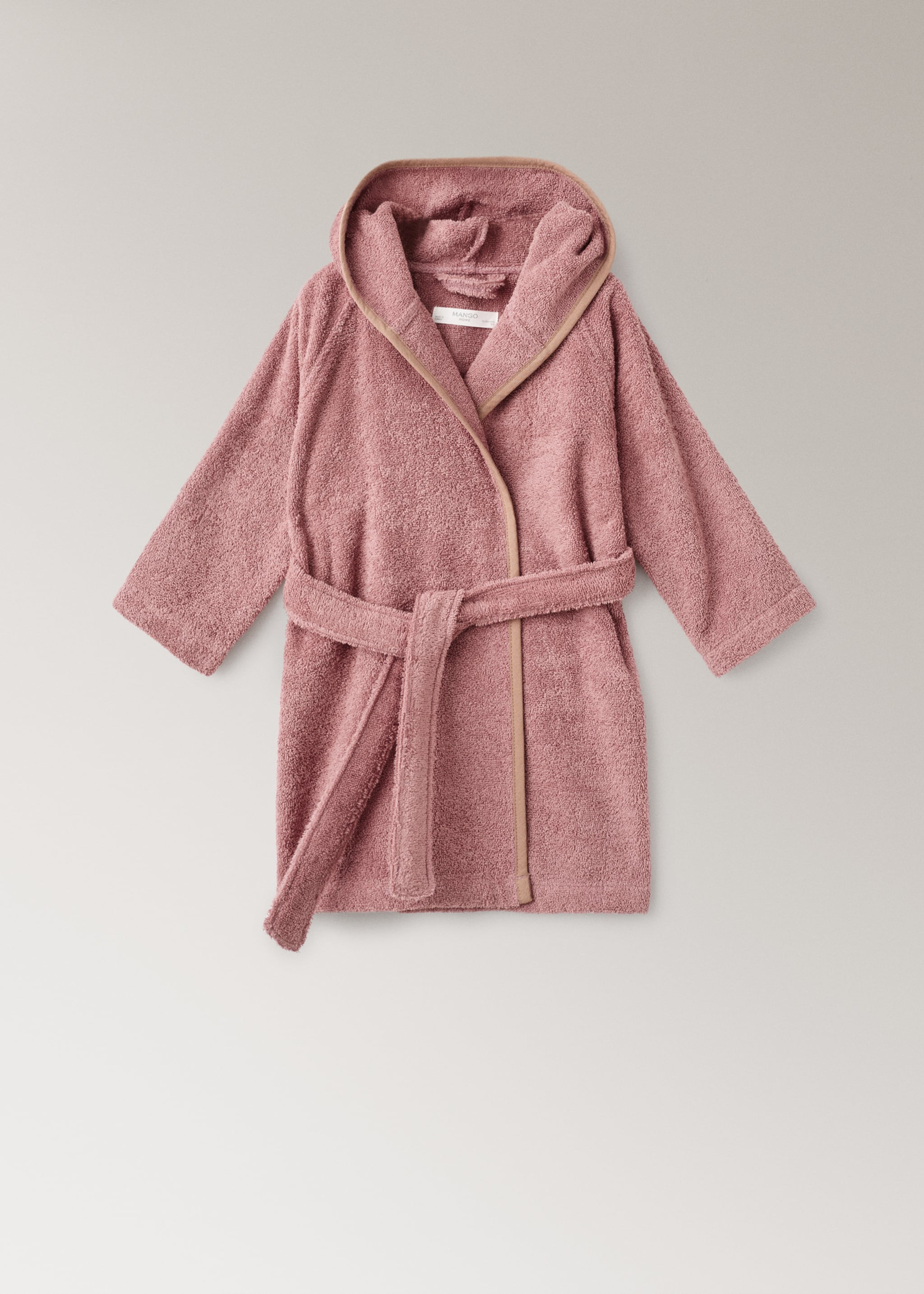Children's cotton bathrobe with contrasting trim - Article without model, Pink. Ref: 17075168-00.