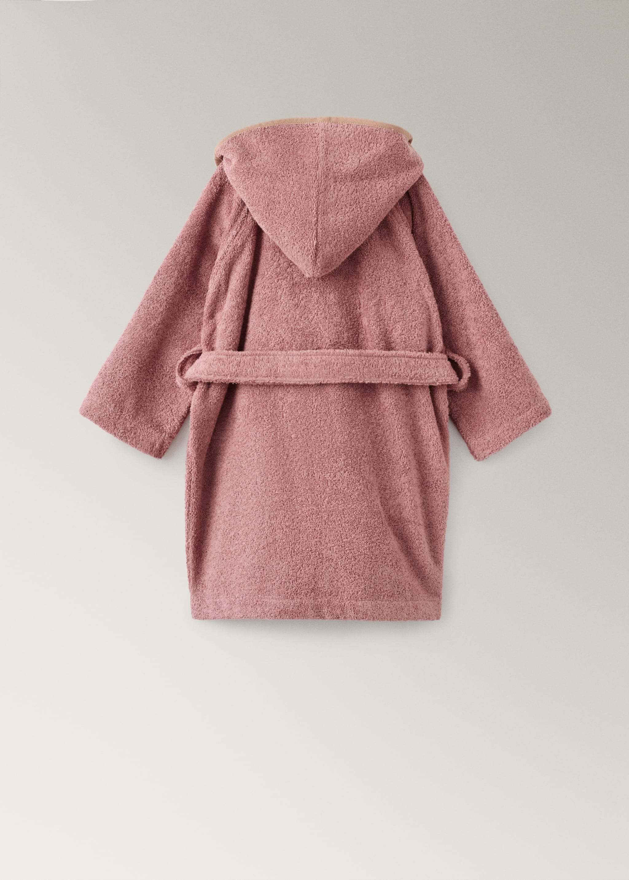 Children's cotton bathrobe with contrasting trim - Details of the article 1, Pink. Ref: 17075168-00.
