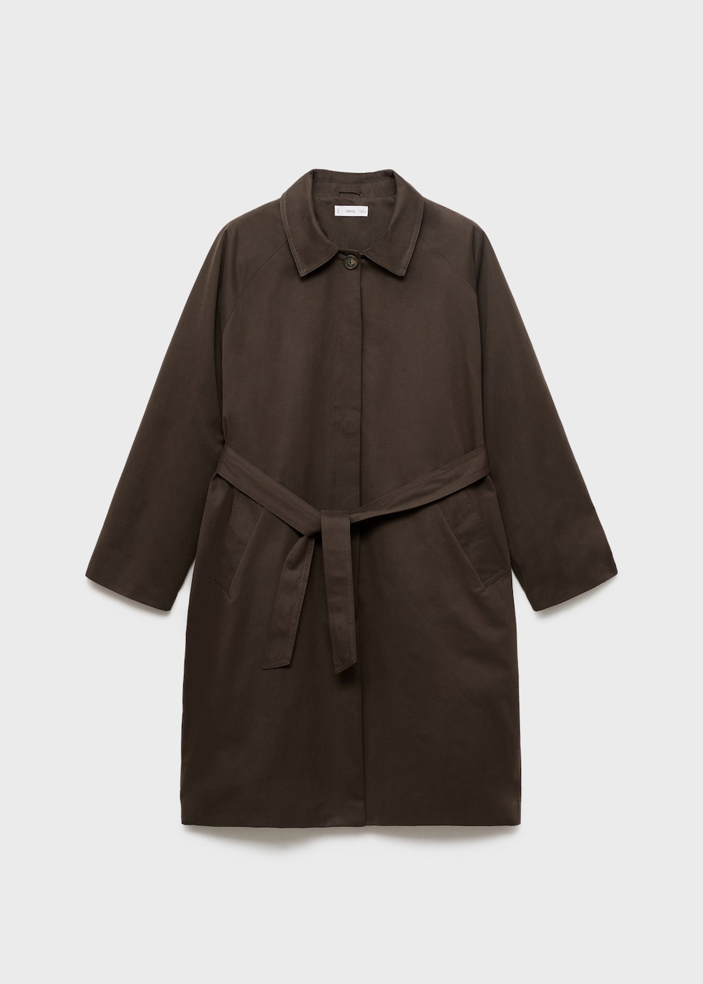 Long trench coat with printed lining