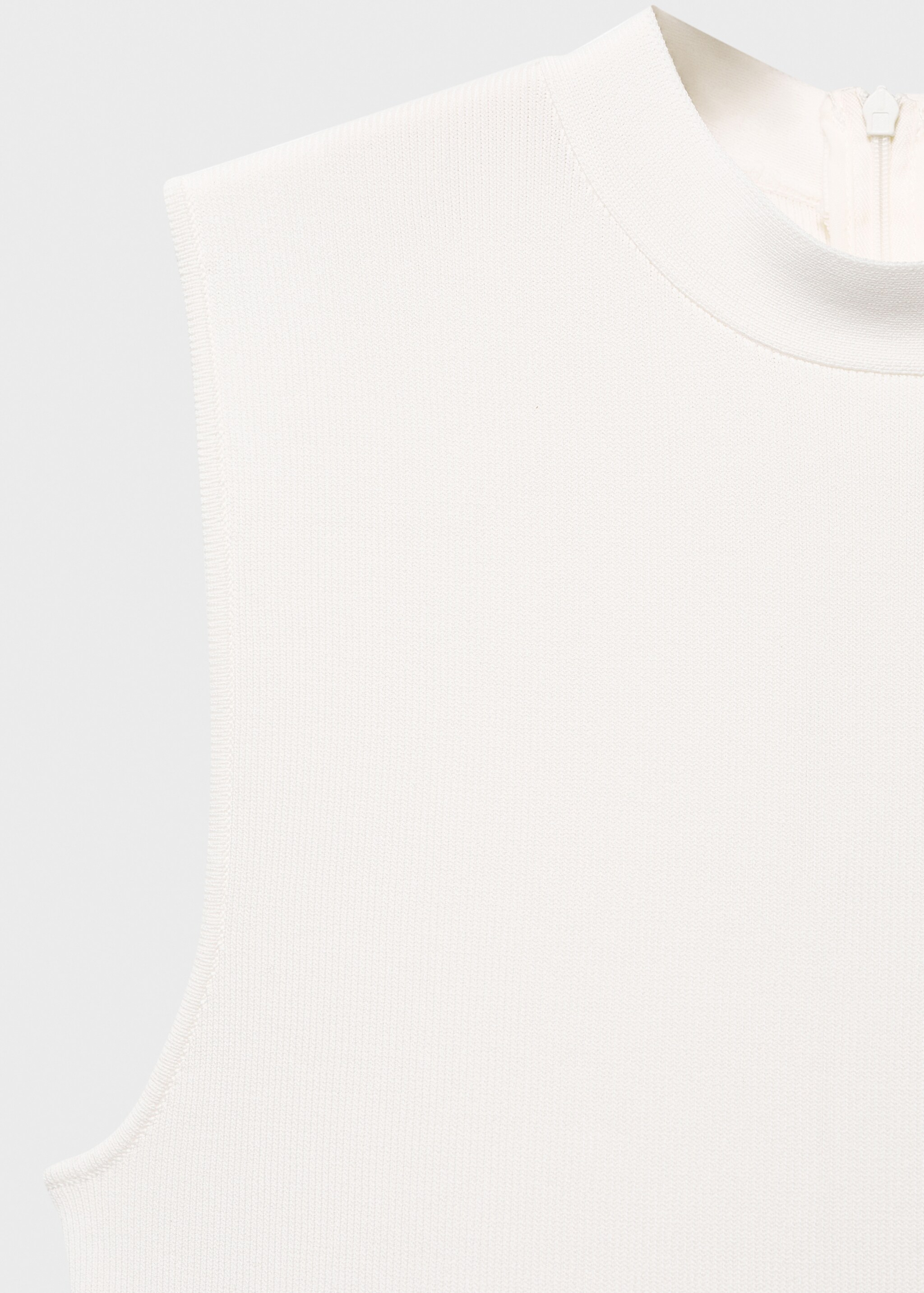 Combined-fabric jumpsuit with belt - Details of the article 0, Off White. Ref: 17075786-00.
