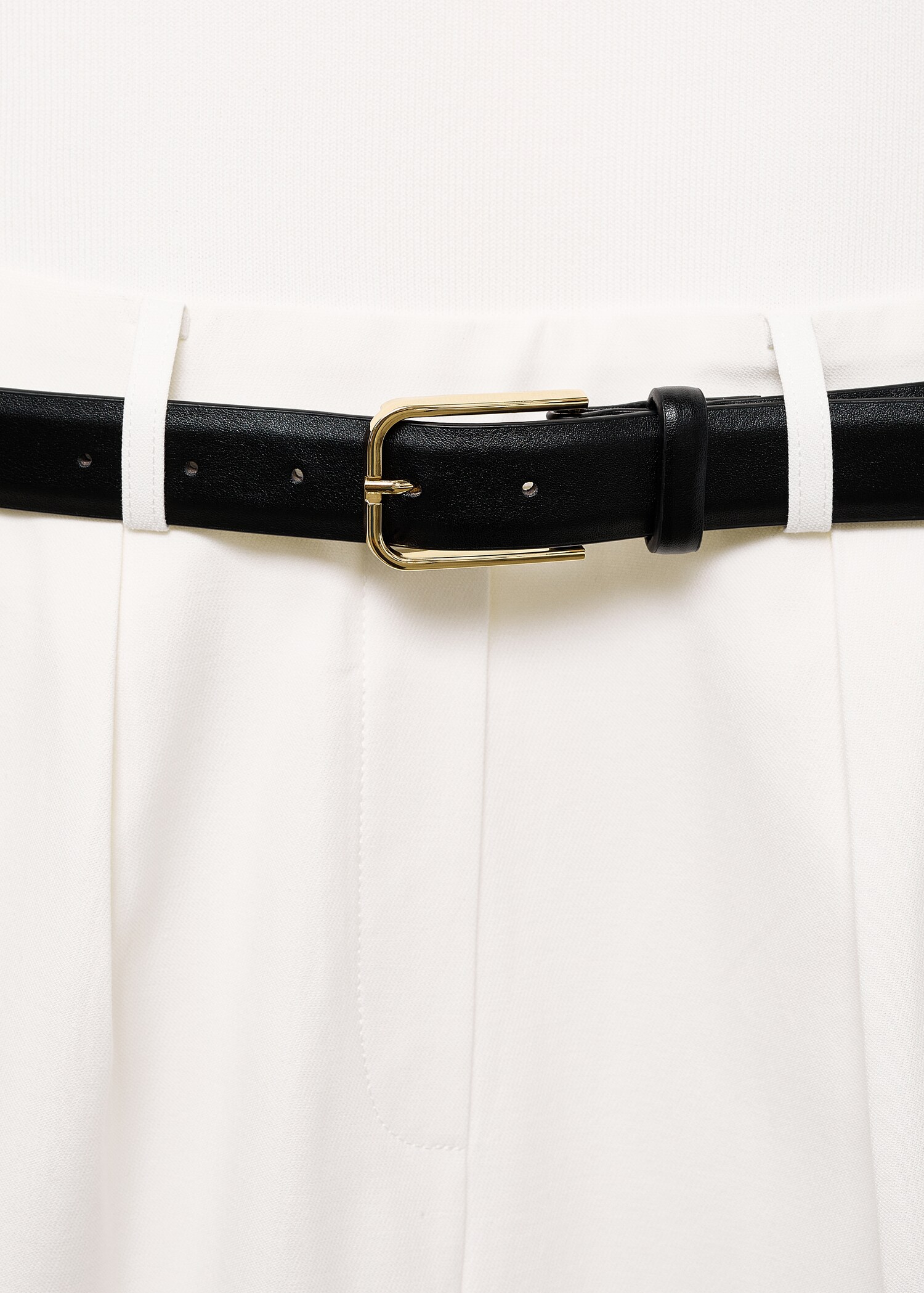 Combined-fabric jumpsuit with belt - Details of the article 8