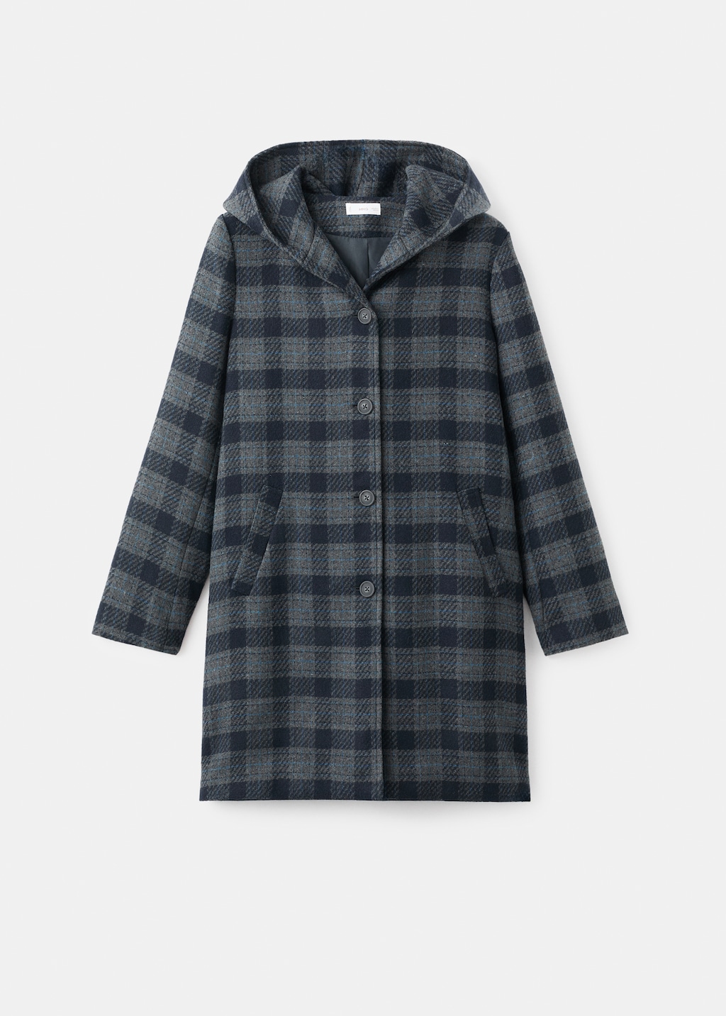 Check-print cloth coat - Teen | MANGO Canada