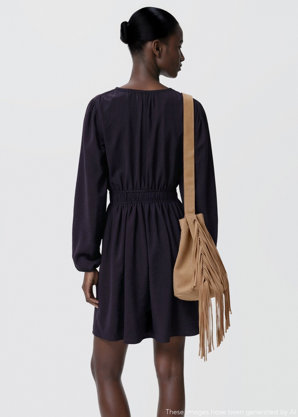 Dress with gathered waist