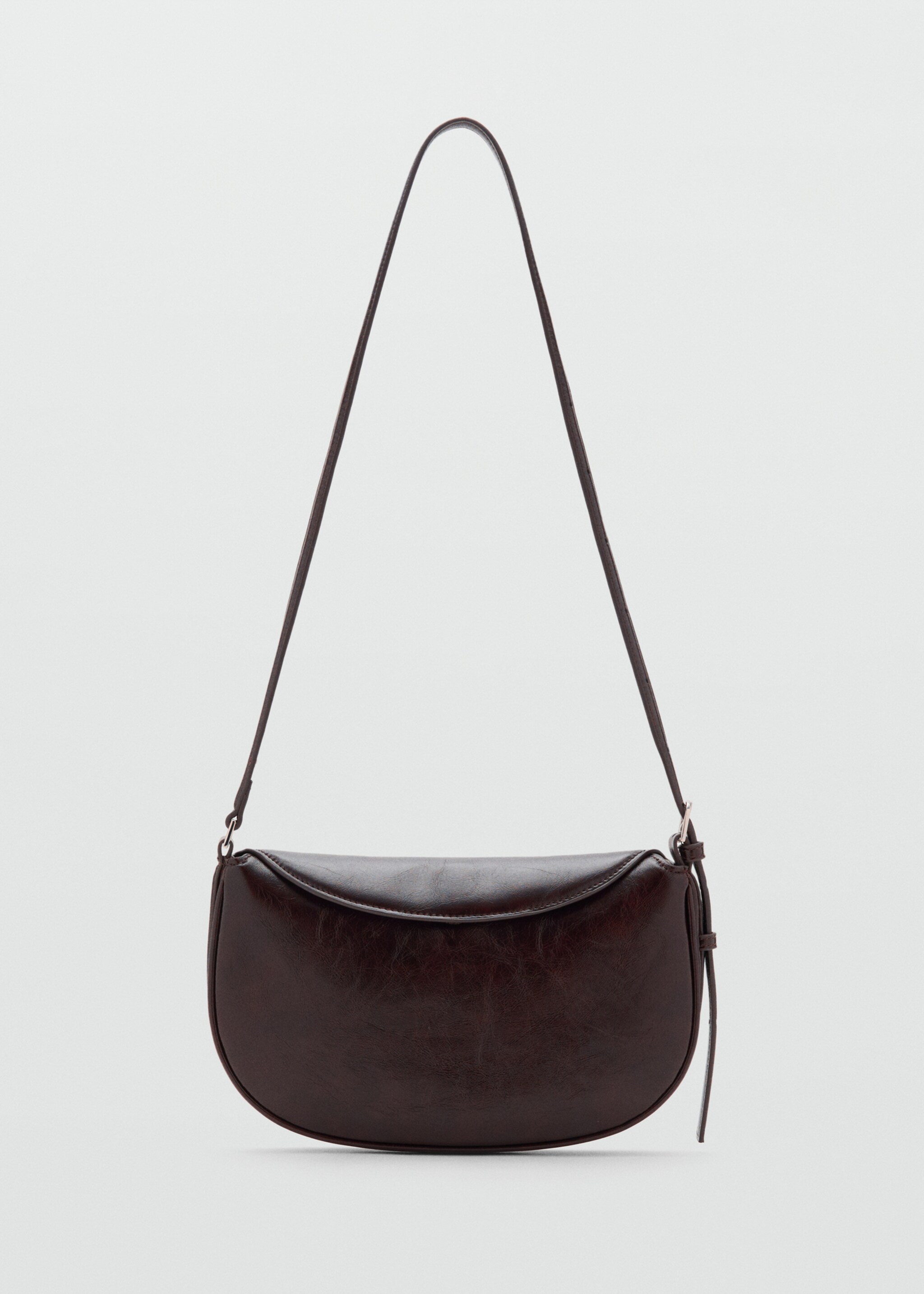 Sac bandoulière ovale effet abatanado - Article sans modèle, Chocolat. Ref: 17075793-00.