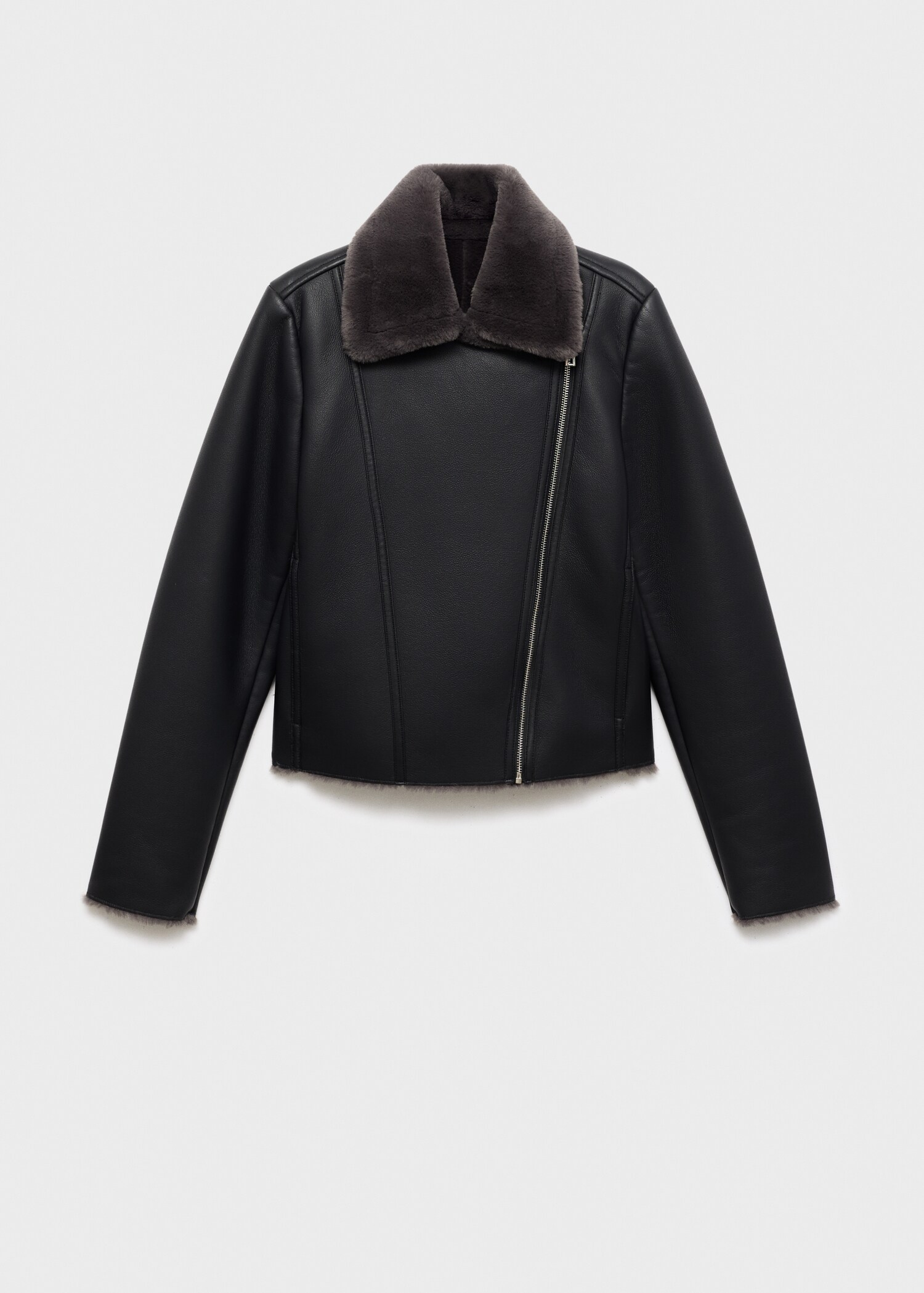 Fur-effect biker jacket - Article without model