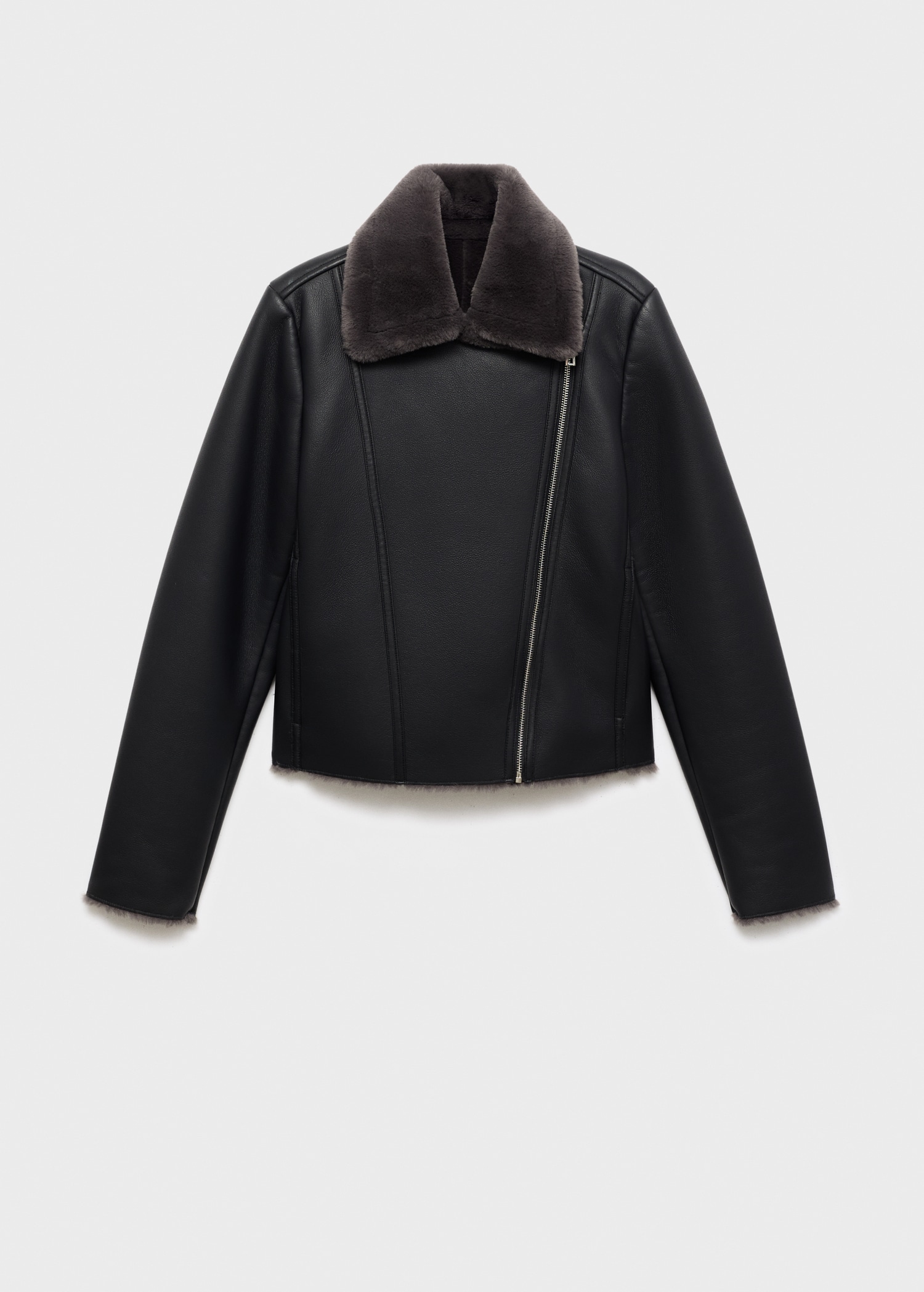 Fur-effect biker jacket Women MANGO Philippines