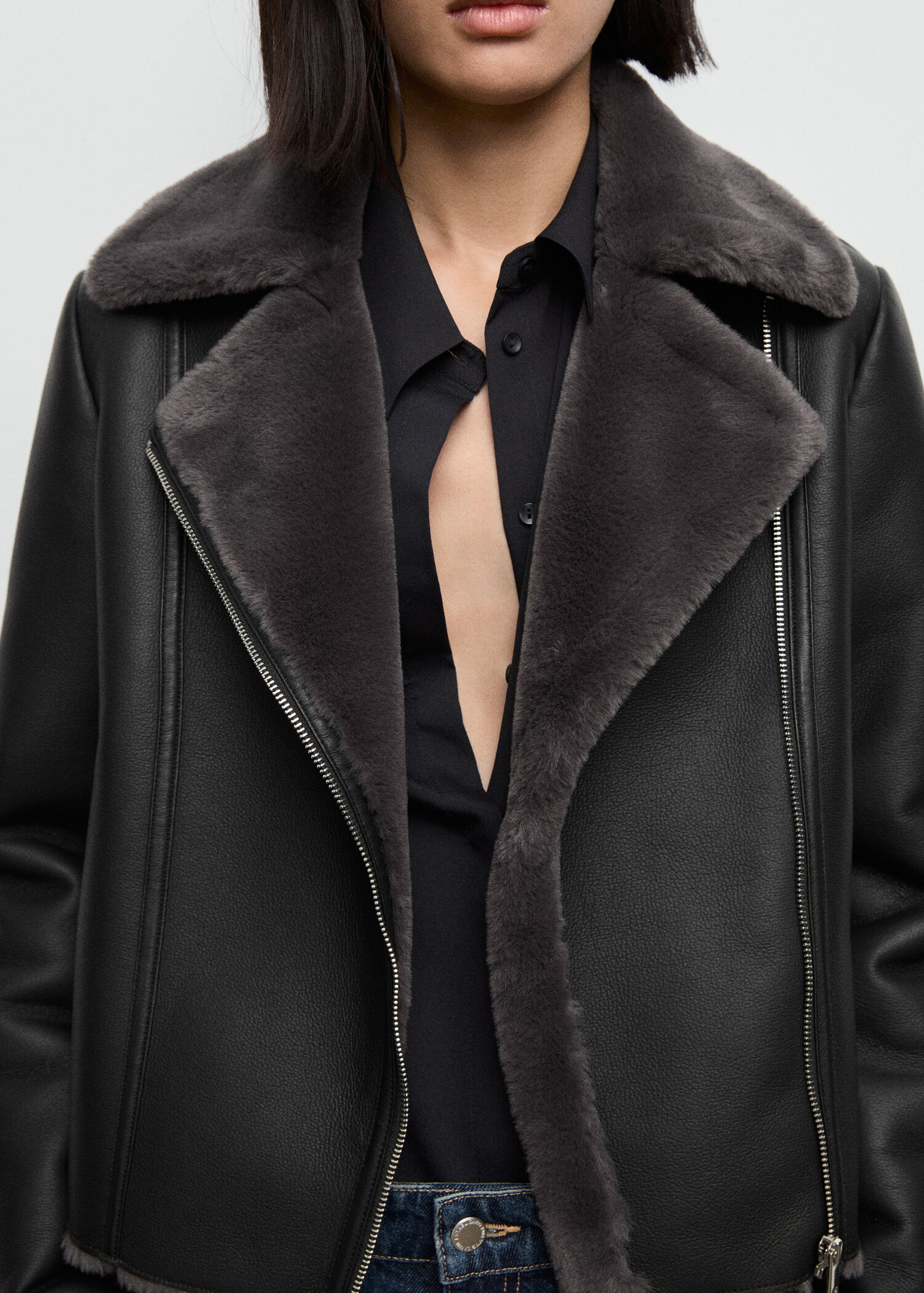 Fur-effect biker jacket - Details of the article 6