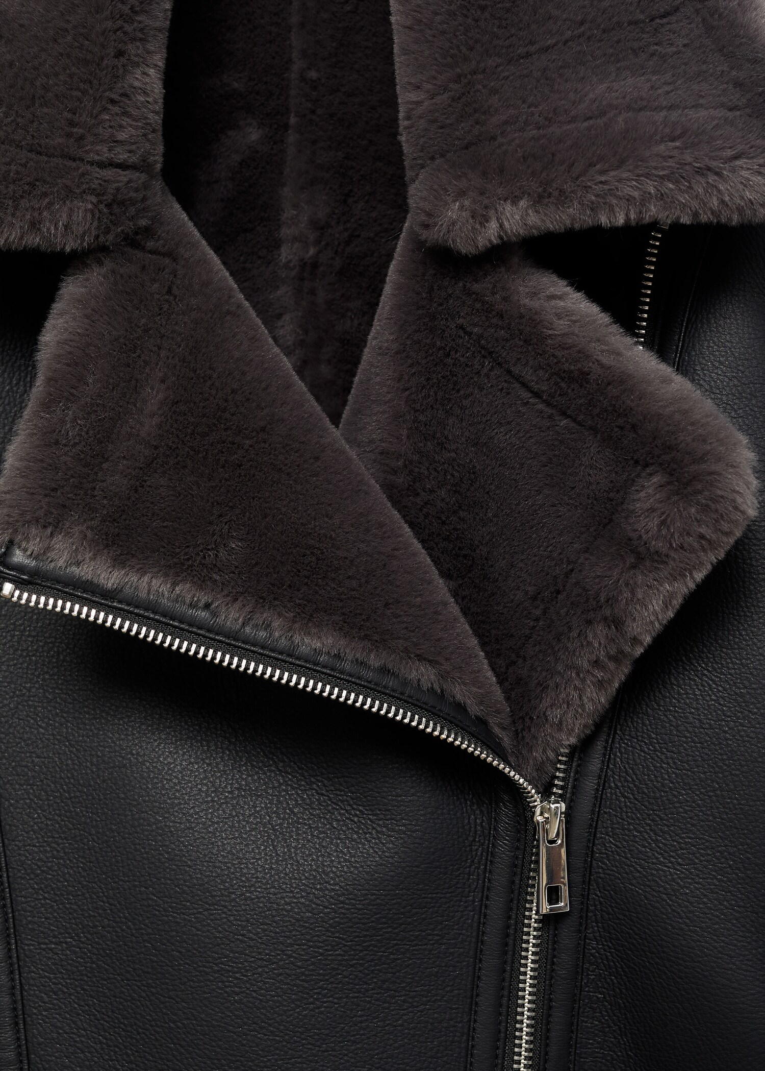 Fur-effect biker jacket - Details of the article 8