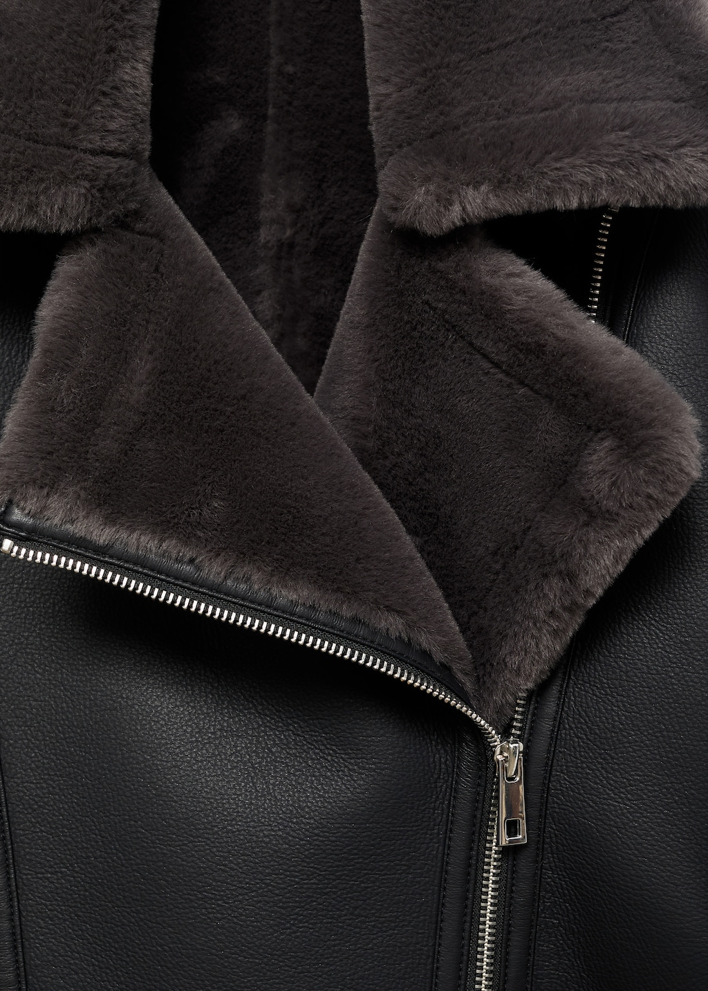 Fur-effect biker jacket