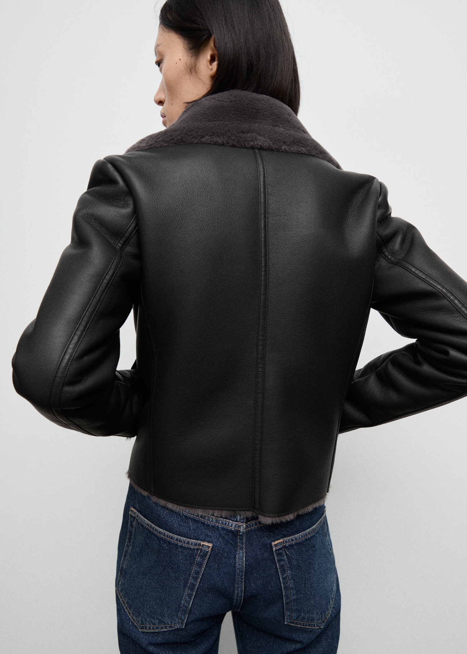 Bikerjacke mit Pelz Damen MANGO Österreich