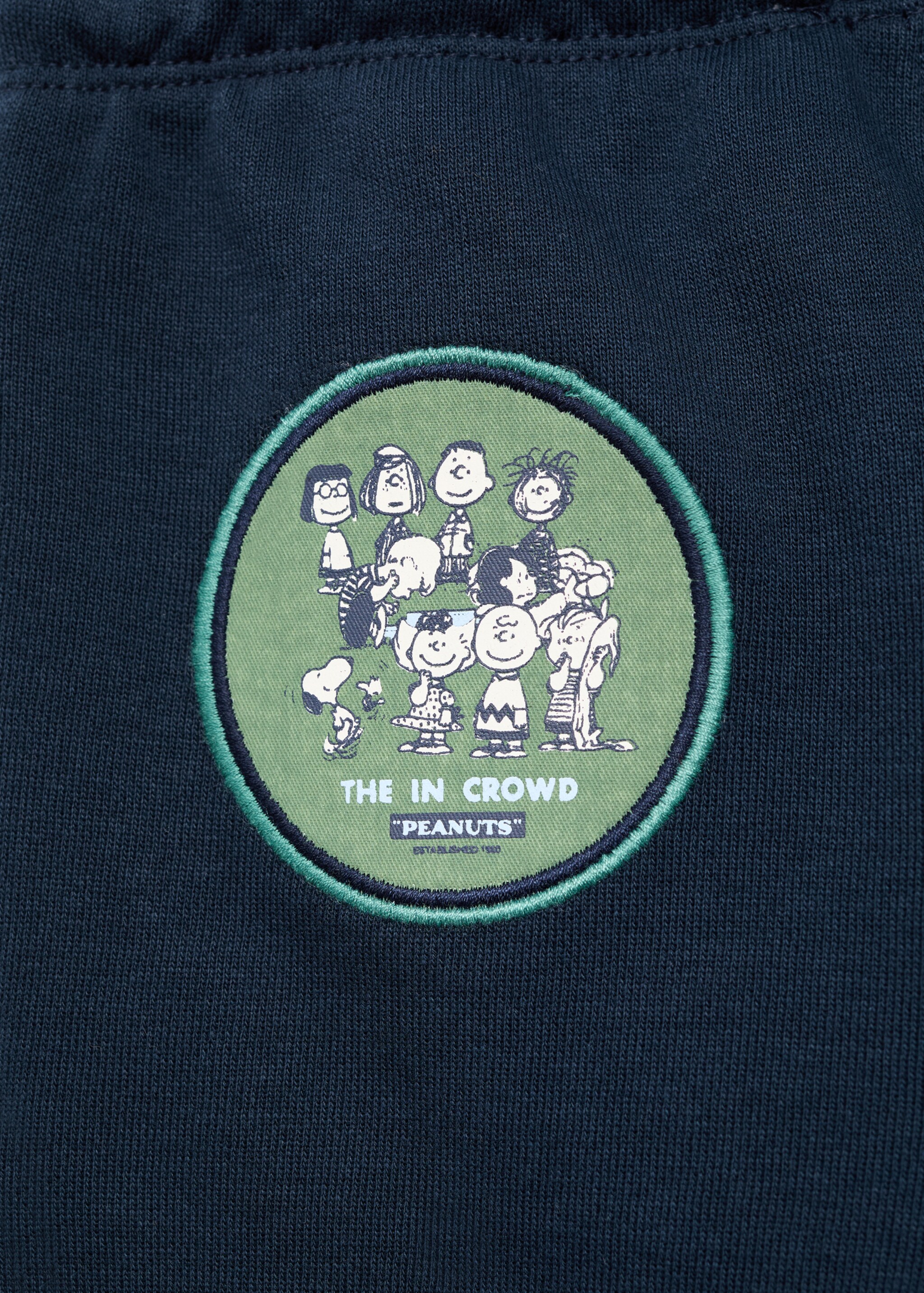 Snoopy embroidered joggers - Details of the article 0, Navy. Ref: 17075797-00.
