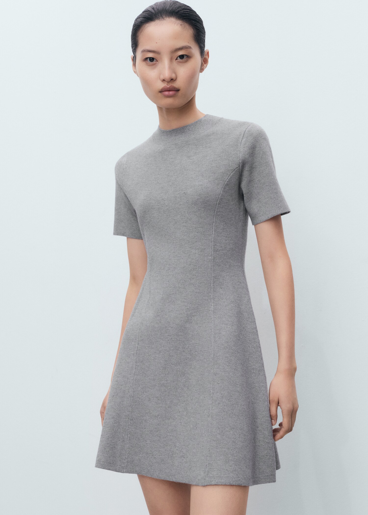 Fine-knit flared dress - Medium plane