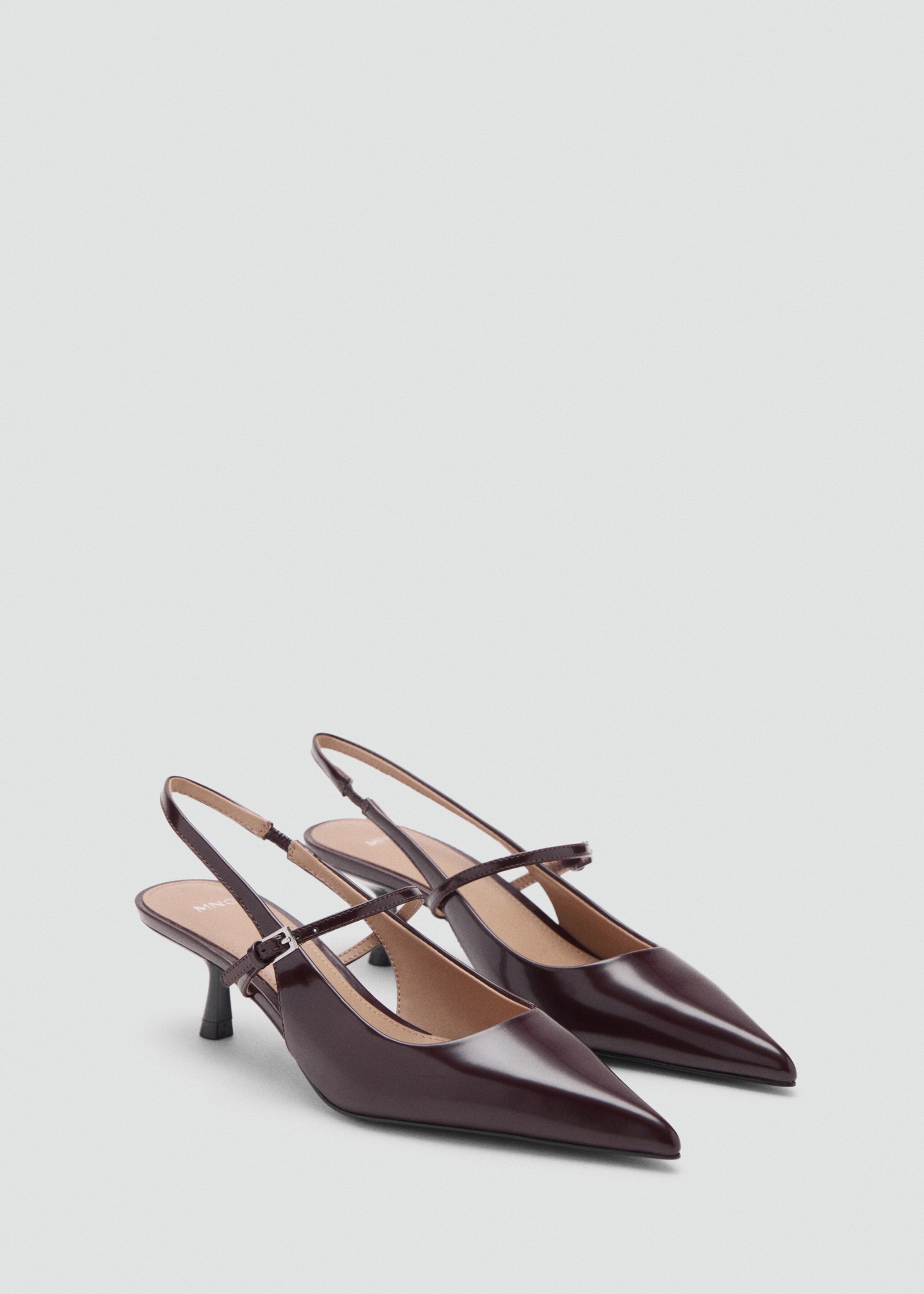 Kitten-heel patent leather shoes - Medium plane, Chocolate. Ref: 17075800-00.