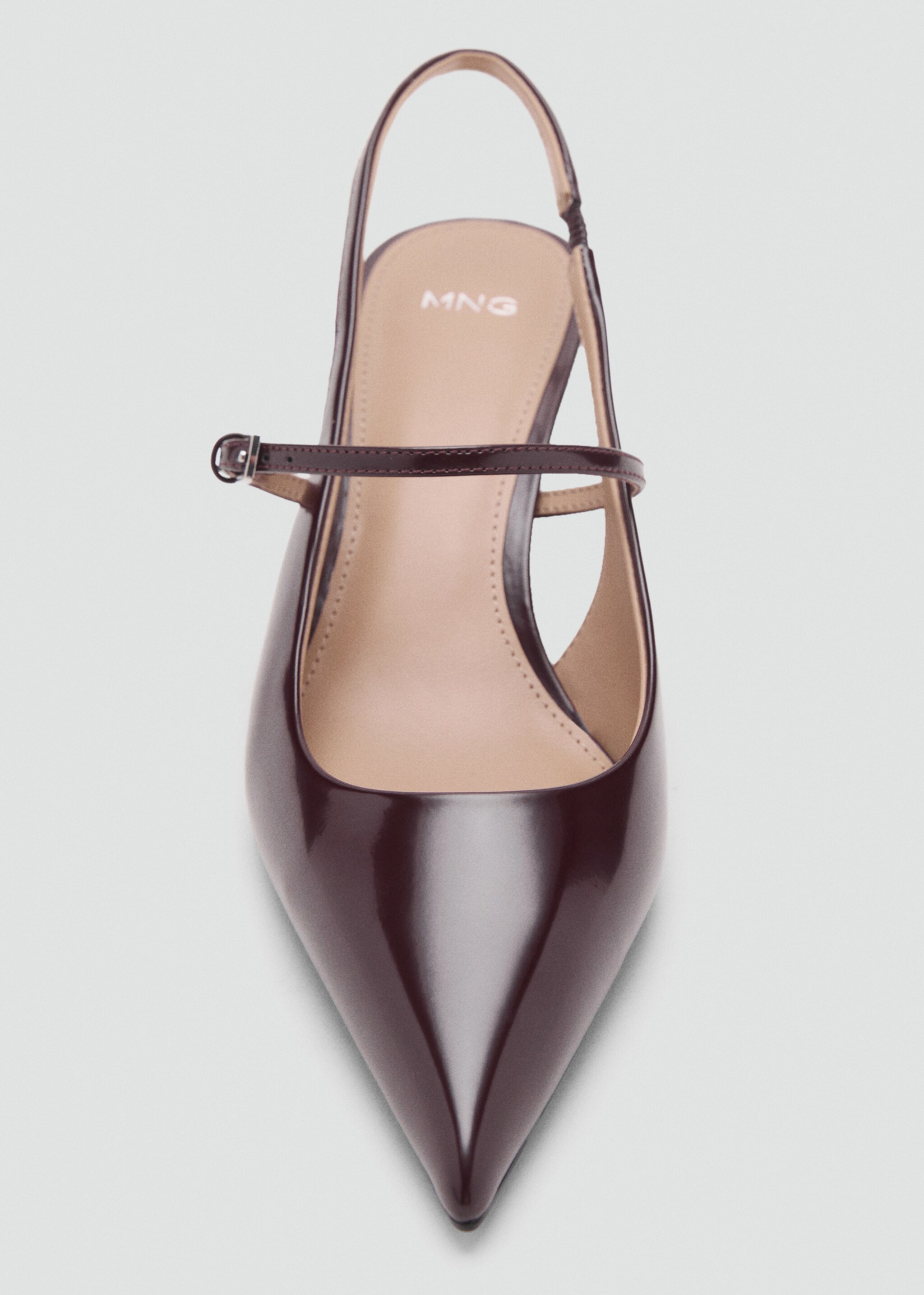 Kitten-heel patent leather shoes - Details of the article 3, Chocolate. Ref: 17075800-00.