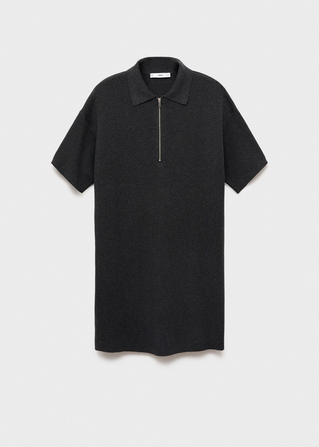Knitted dress with polo neck
