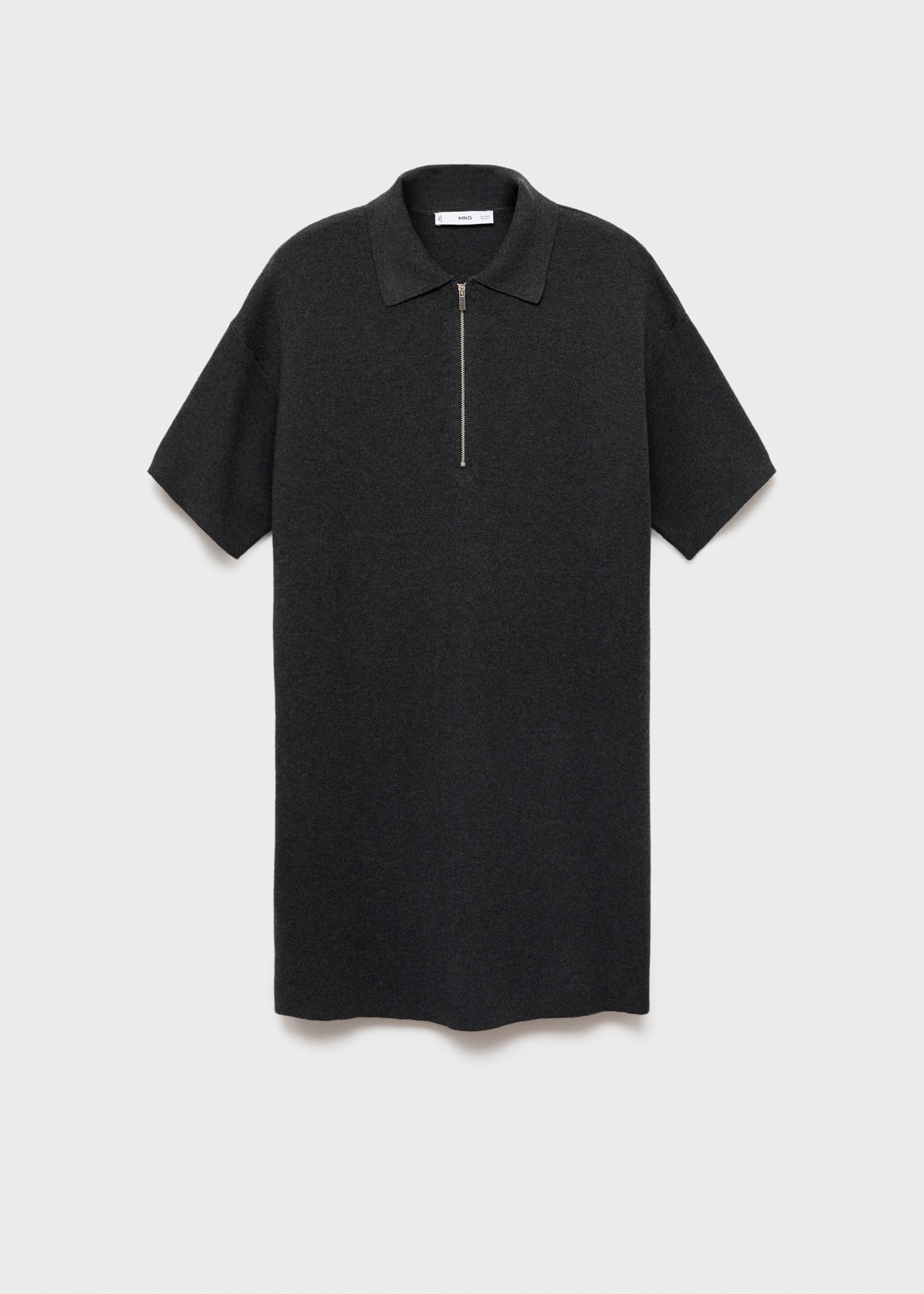 Knitted dress with polo neck - Article without model, Dark Heather Grey. Ref: 17075803-00.