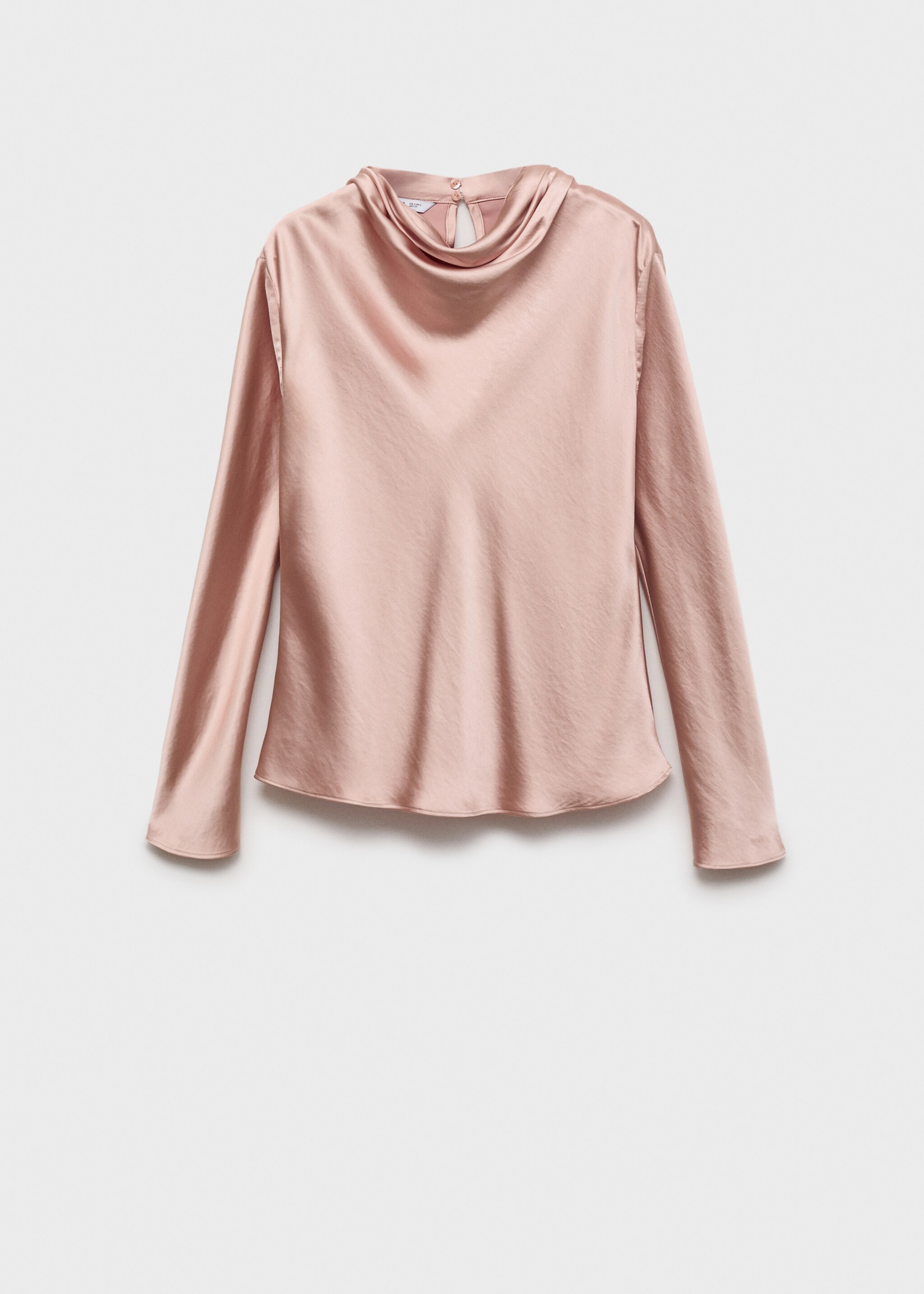 Blouse satin col bénitier - Article sans modèle, Rose pâle. Ref: 17075804-00.
