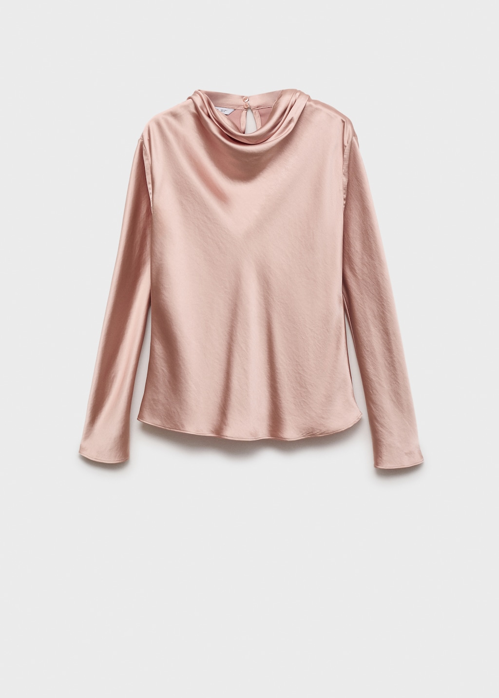 Satin blouse with draped neck