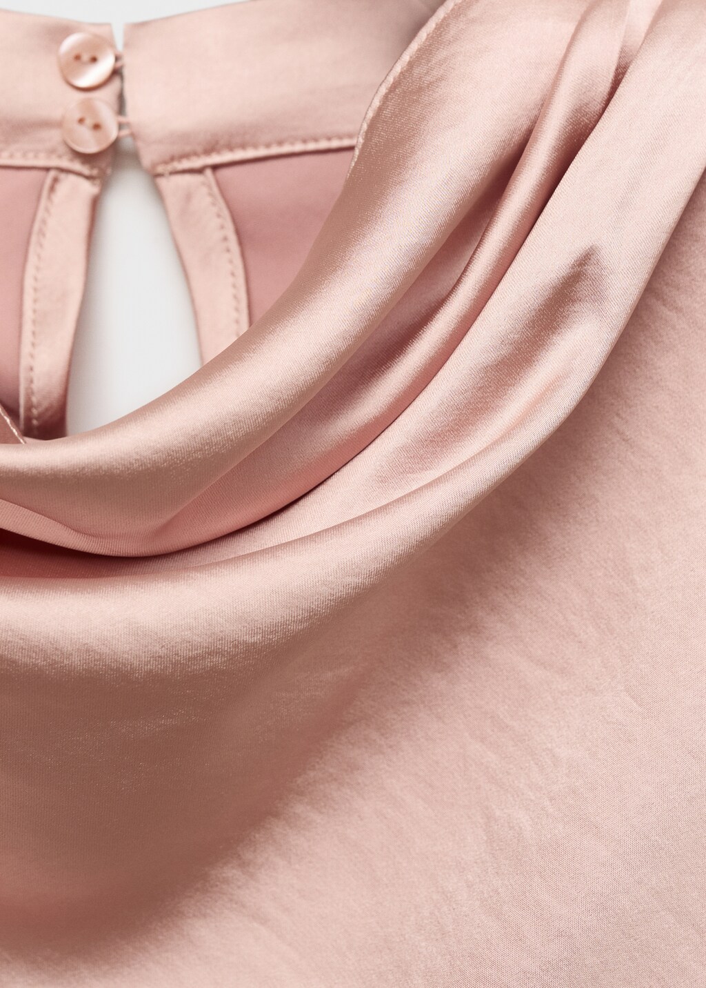 Satin blouse with draped neck
