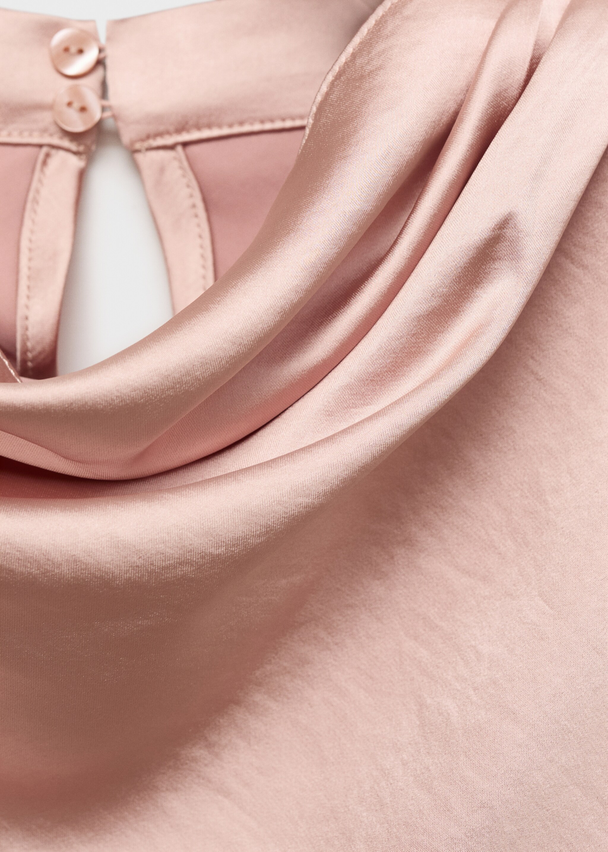 Blouse satin col bénitier - Détail de l'article 8, Rose pâle. Ref: 17075804-00.